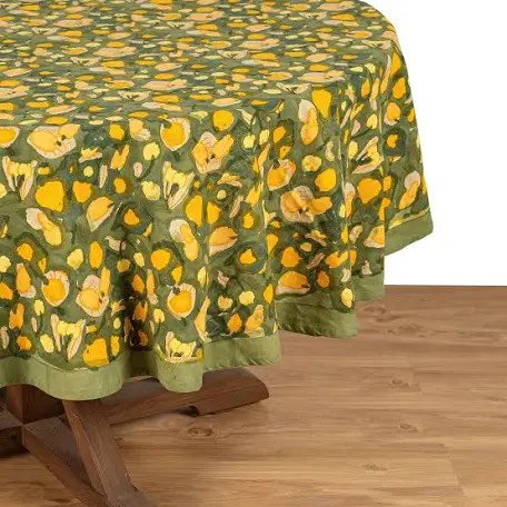 Condition photo showing New/Like New for couleur nature fruit 90-inch round tablecloth - yellow