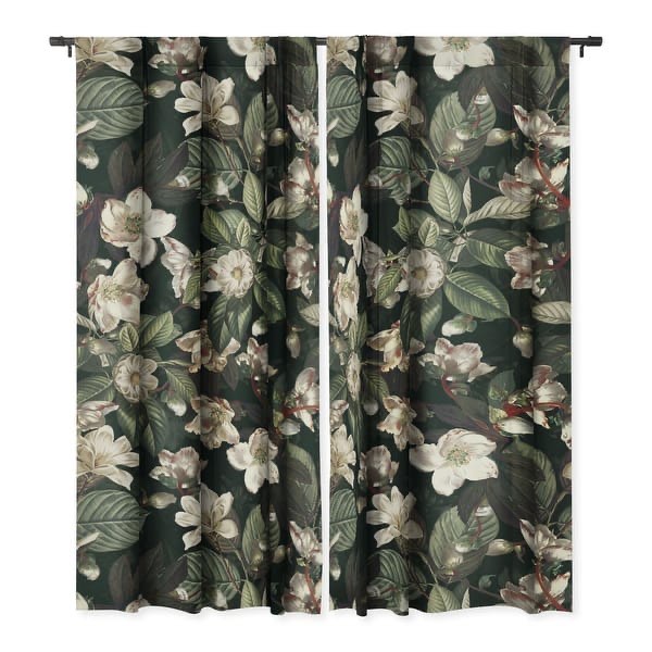 Condition photo showing New/Like New for burcu korkmazyurek dark garden blackout window curtain panel (one panel)