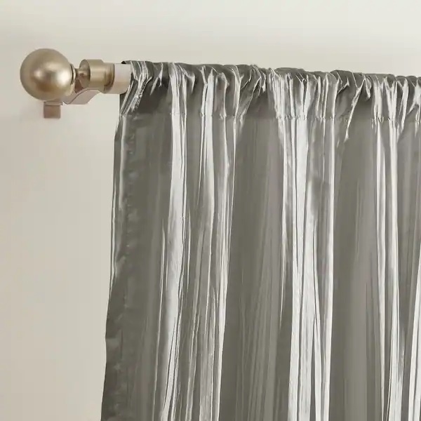 Condition photo showing New/Like New for elrene athena rod pocket curtain panel set of 3 - (2) 52"wx108"l panels and (1) 216"wx52"l scarf - sterling