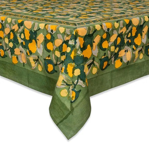 Condition photo showing New/Like New for couleur nature fruit design rectangle tablecloth - yellow/green rectangle - 71-inches by 128-inches