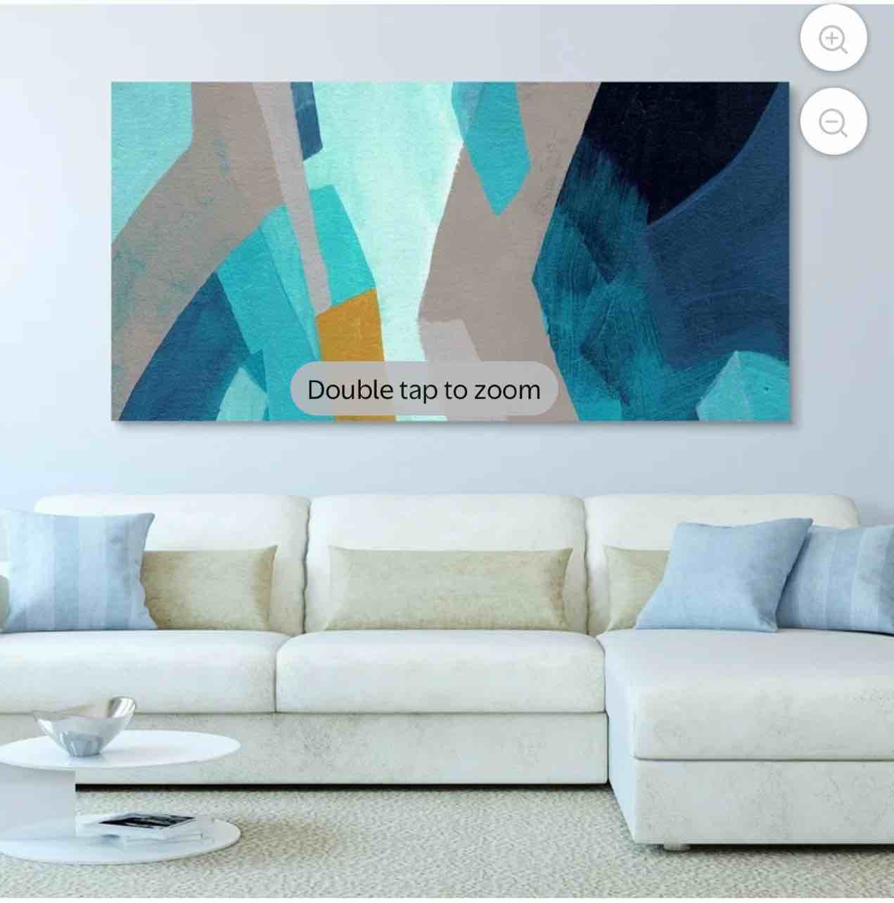 Empire Art Direct Puzzle Blues C Frameless Free Floating Tempered Glass Panel Graphic Wall Art, 72" x 36" x 0.2", Ready to Hang wayfair