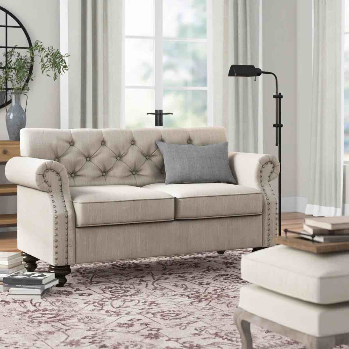 Beige Loveseat, Tufted By Alcott Hill