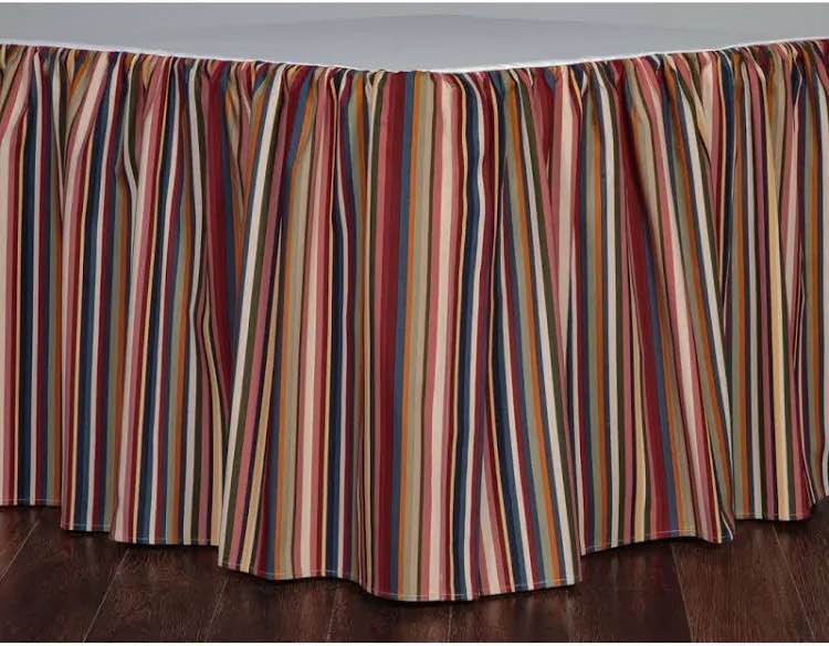 Queensland Crimson Striped Tailored Bed Skirt