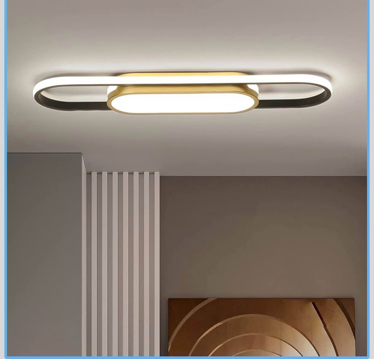 tioolo modern led flush mount ceiling light, dimmable 40w, acrylic, white+gold, remote control, 2.3ft, for living room/kitchen/bedroom