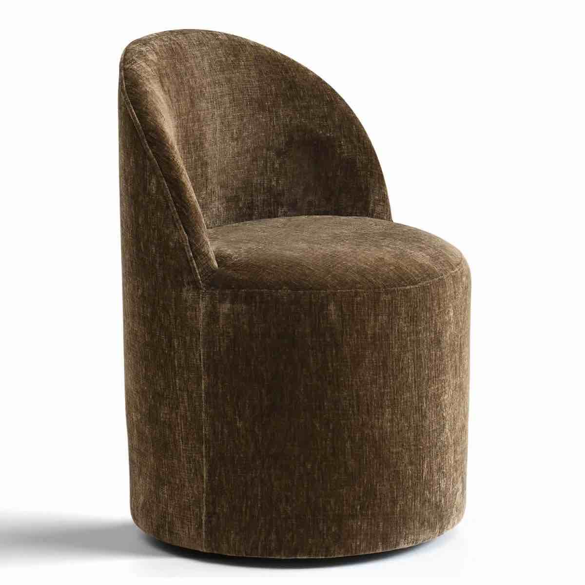 Doris Rolling Upholstered Dining Chair With Castors (1-Piece)