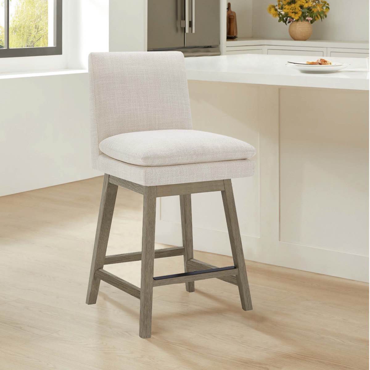 bethea upholstered swivel counter stool