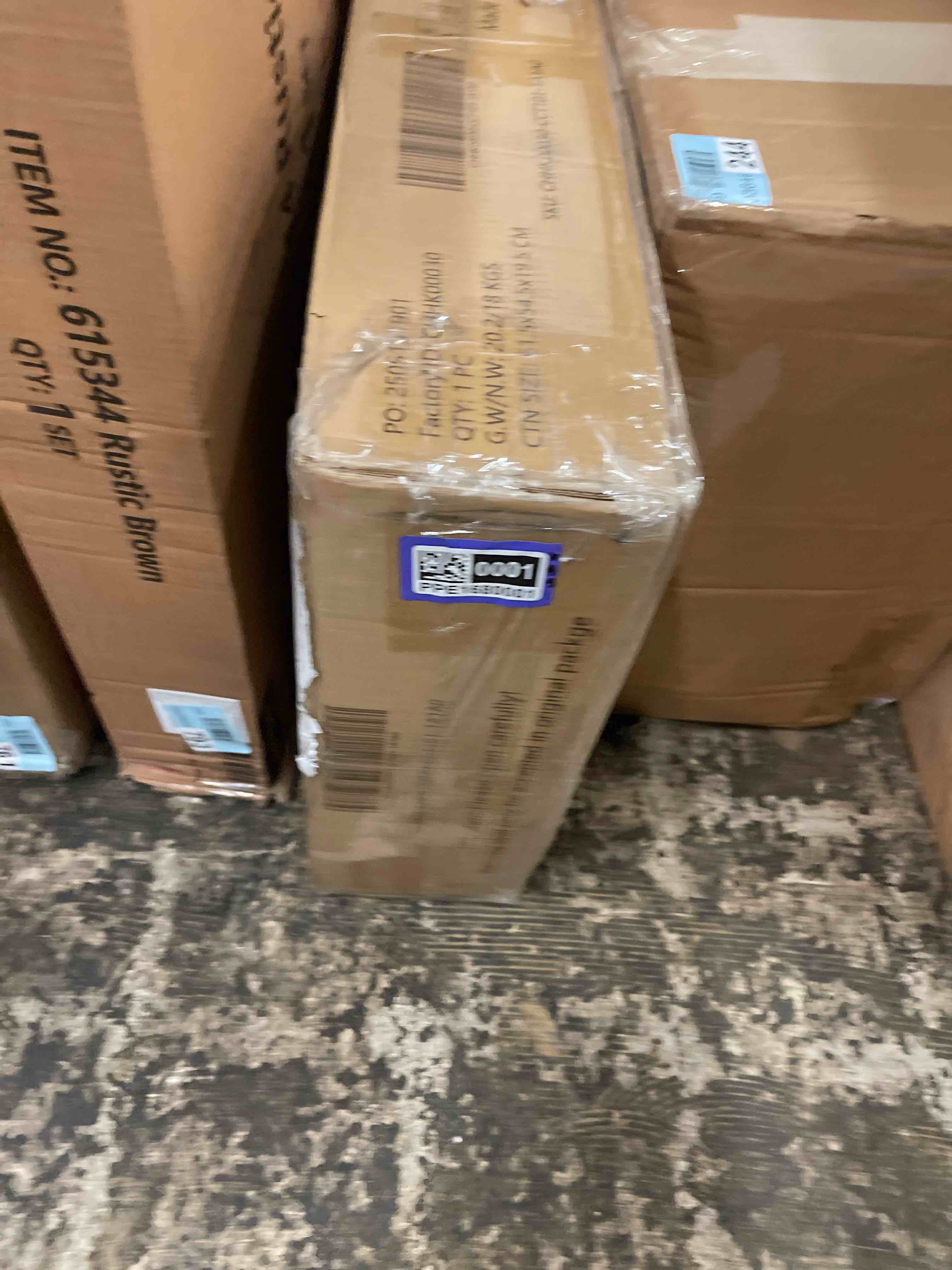 Condition photo showing New/Like New for amerlife farmhouse nightstand with charging station, wooden bedside table with 2 storage drawers and 1 open storage shelf, end table with metal handle for living room, white+barnwood