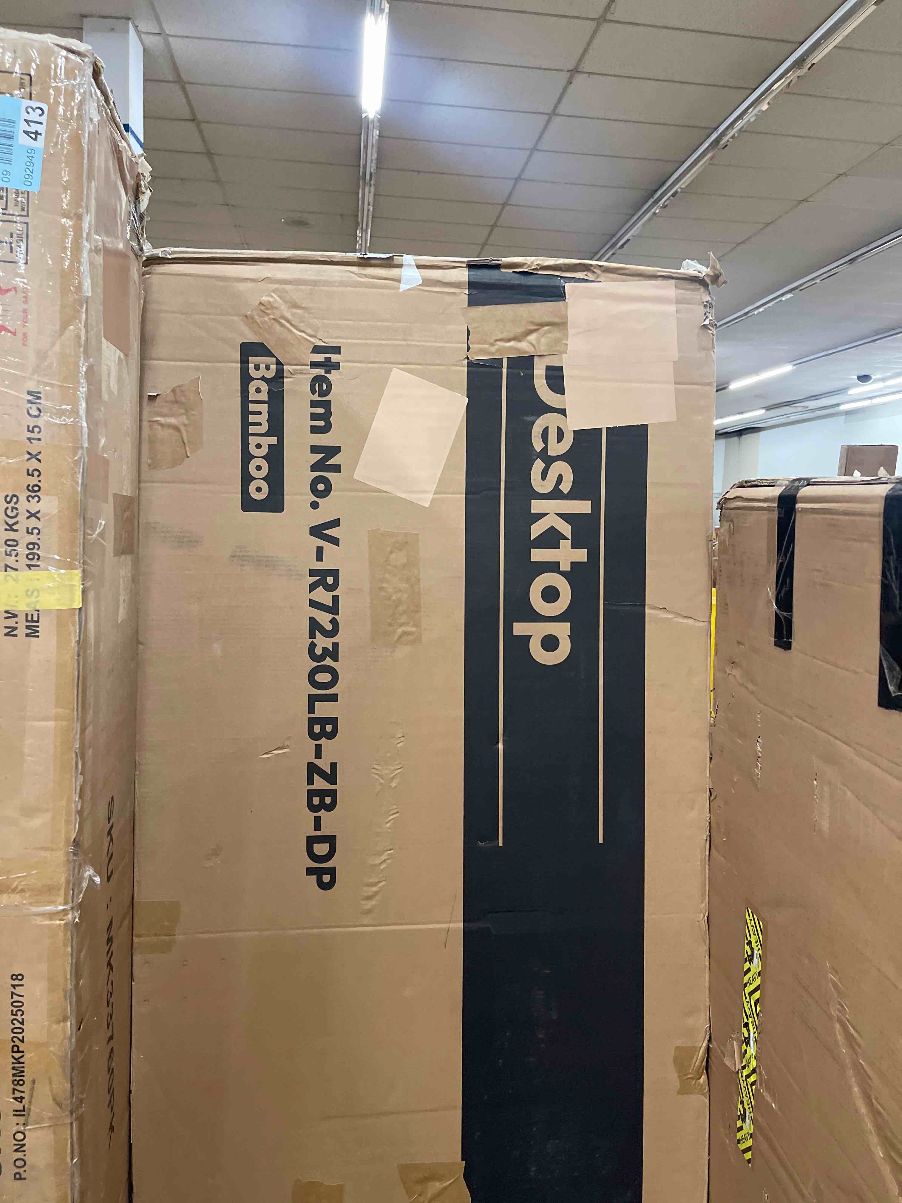 Condition photo showing New/Like New for flexispot whole piece bamboo 72"x30" desktop height adjustable desk rectangular tabletop