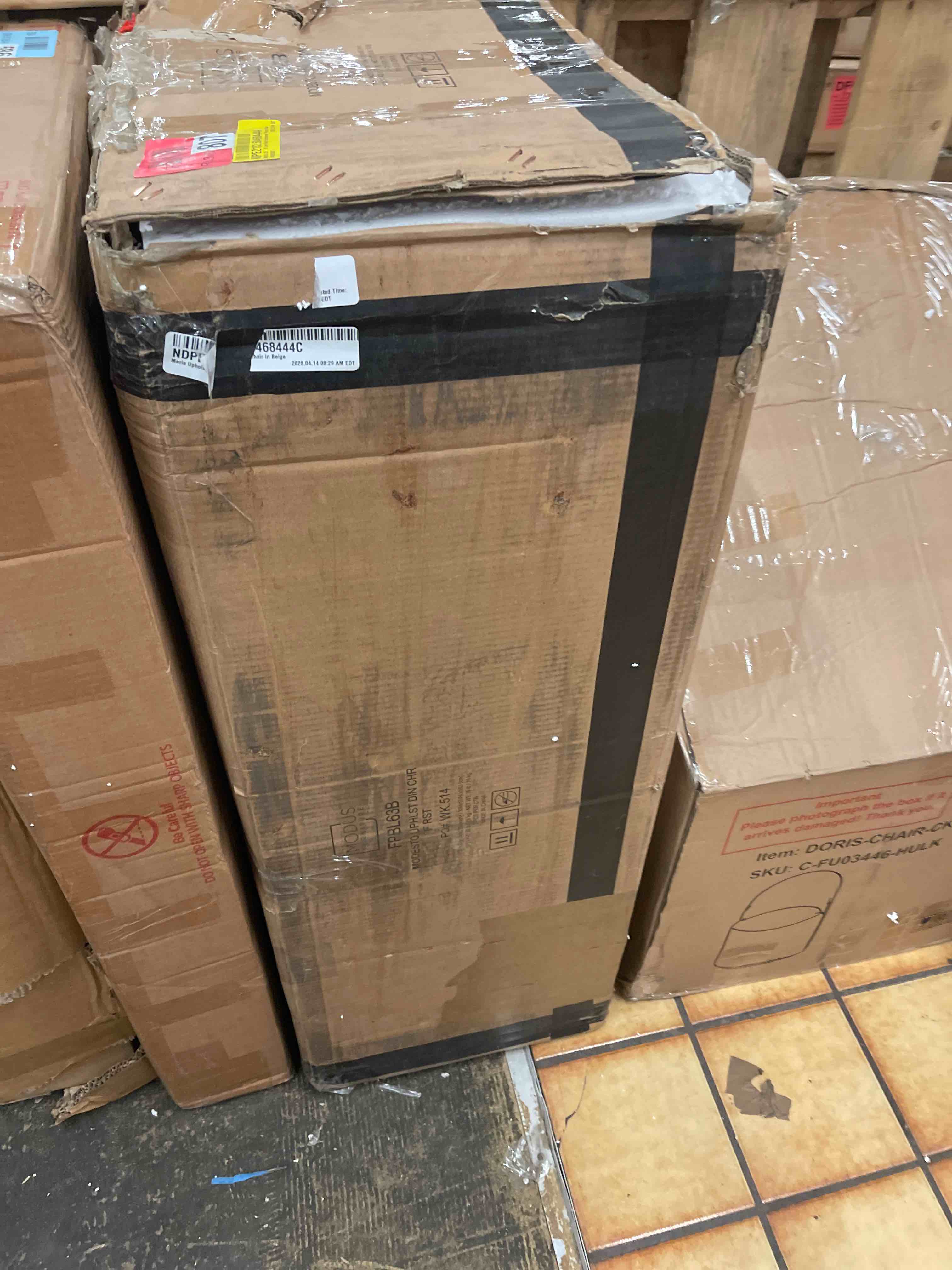 Condition photo showing New/Like New for meria 19.25'' h linen blend upholstered armchair - beige