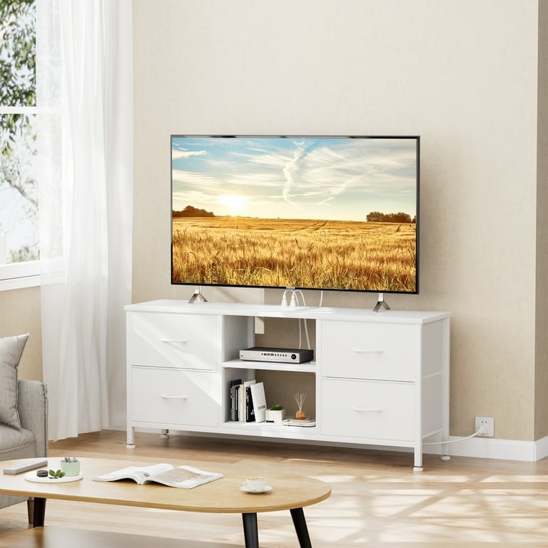 Condition photo showing New/Like New for gikpal dresser tv stand, white dressers for bedroom tv stand 4 drawers with power outlet for 50" tv chest of drawers for living room