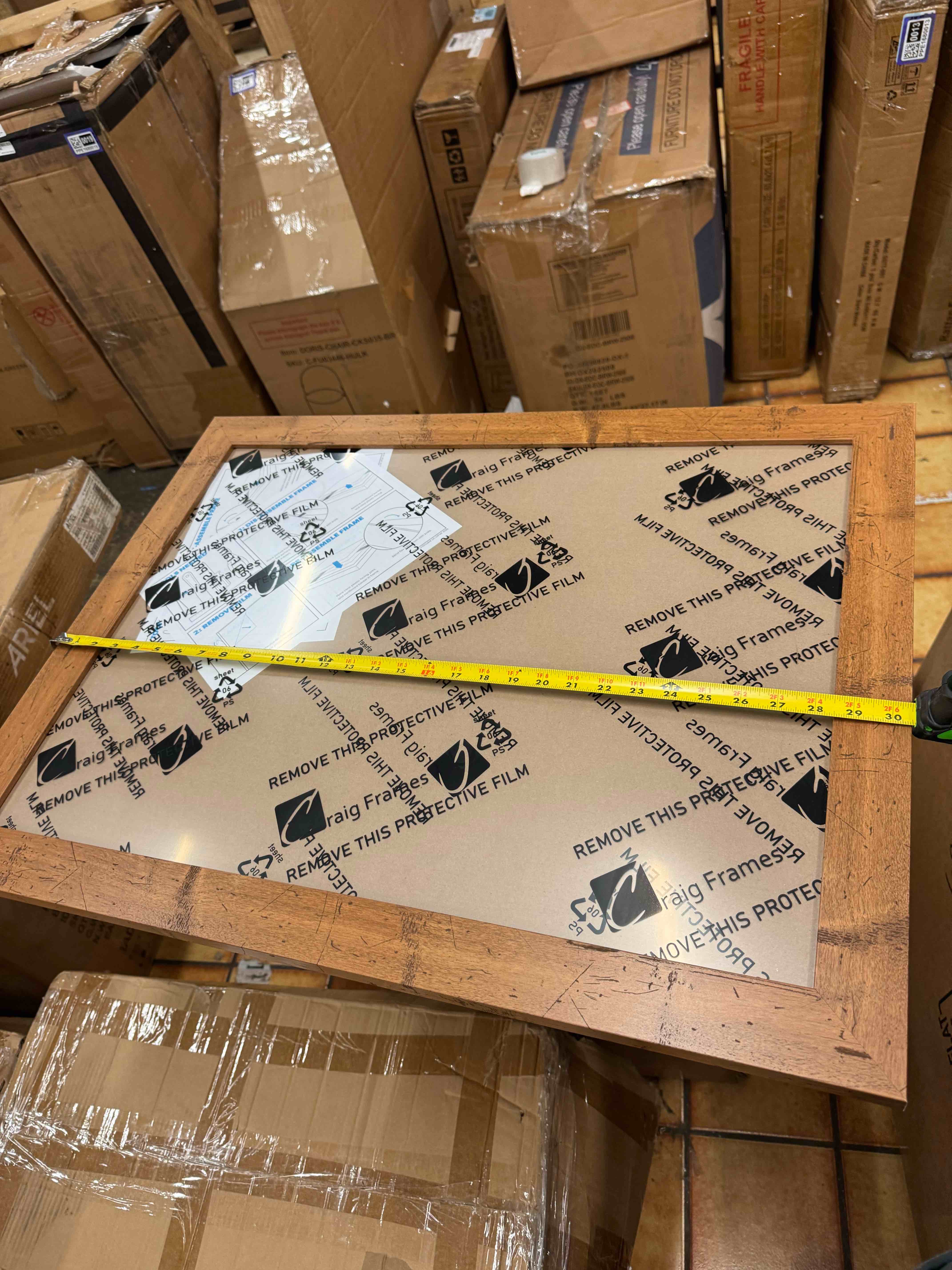 Condition photo showing New/Like New for kimzey brown picture frame with mat