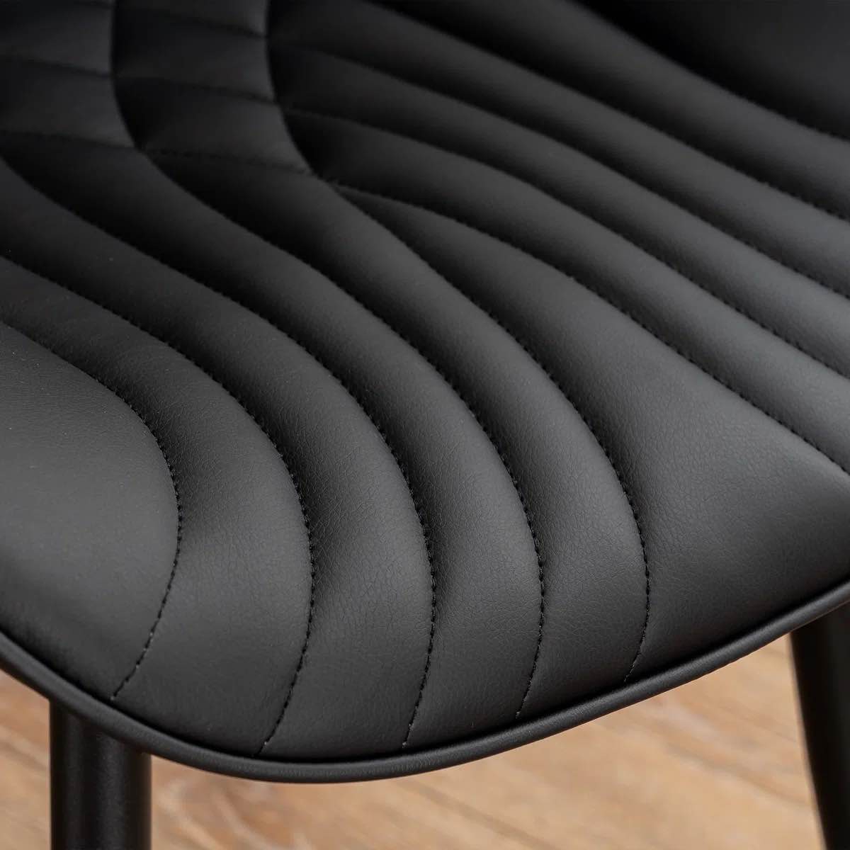 Condition photo showing New/Like New for jimma pu leather upholstered dining chairs modern wingback side chairs with metal legs (set of 2)