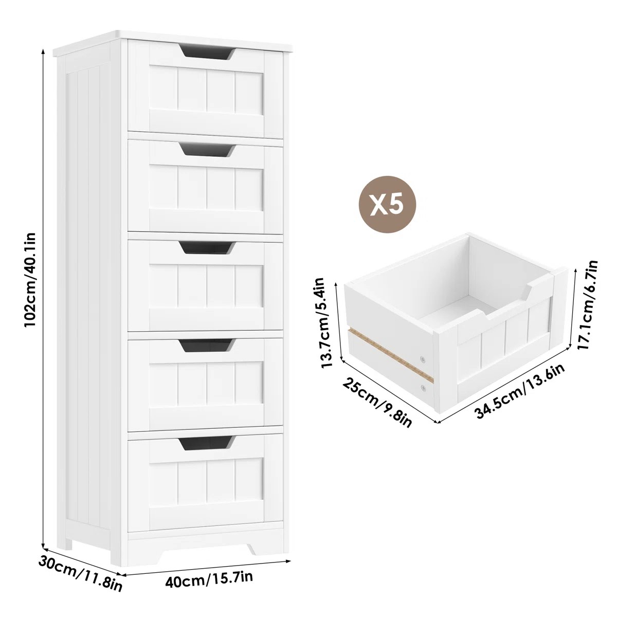 Condition photo showing New/Like New for alicyn 15.7" w x 40.1" h x 11.8" d free-standing linen cabinet