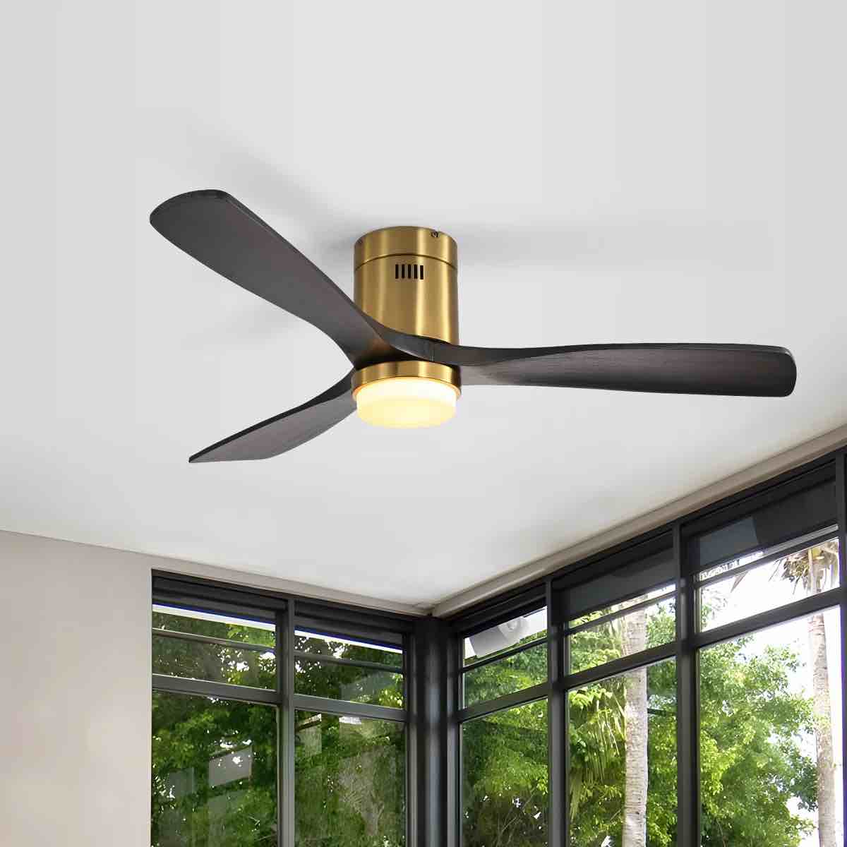 nicola 52" 3 - blade led standard ceiling fan with remote control and light kit included