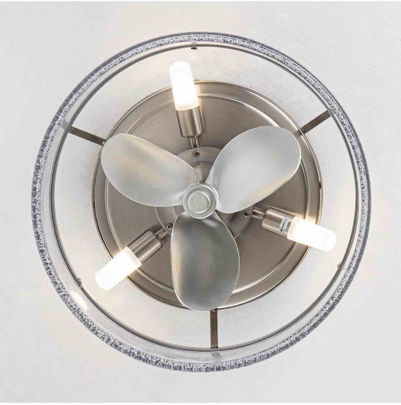 Condition photo showing New/Like New for 13" flush mount ceiling fan with remote control