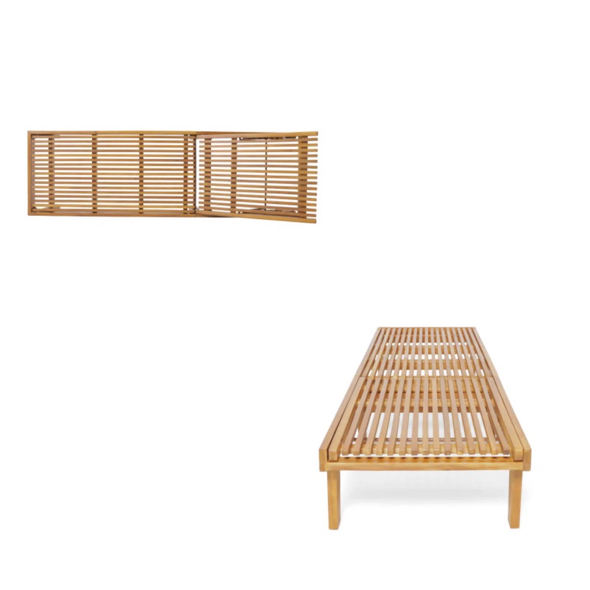 Condition photo showing New/Like New for nadine wooden outdoor chaise lounge - adjustable back