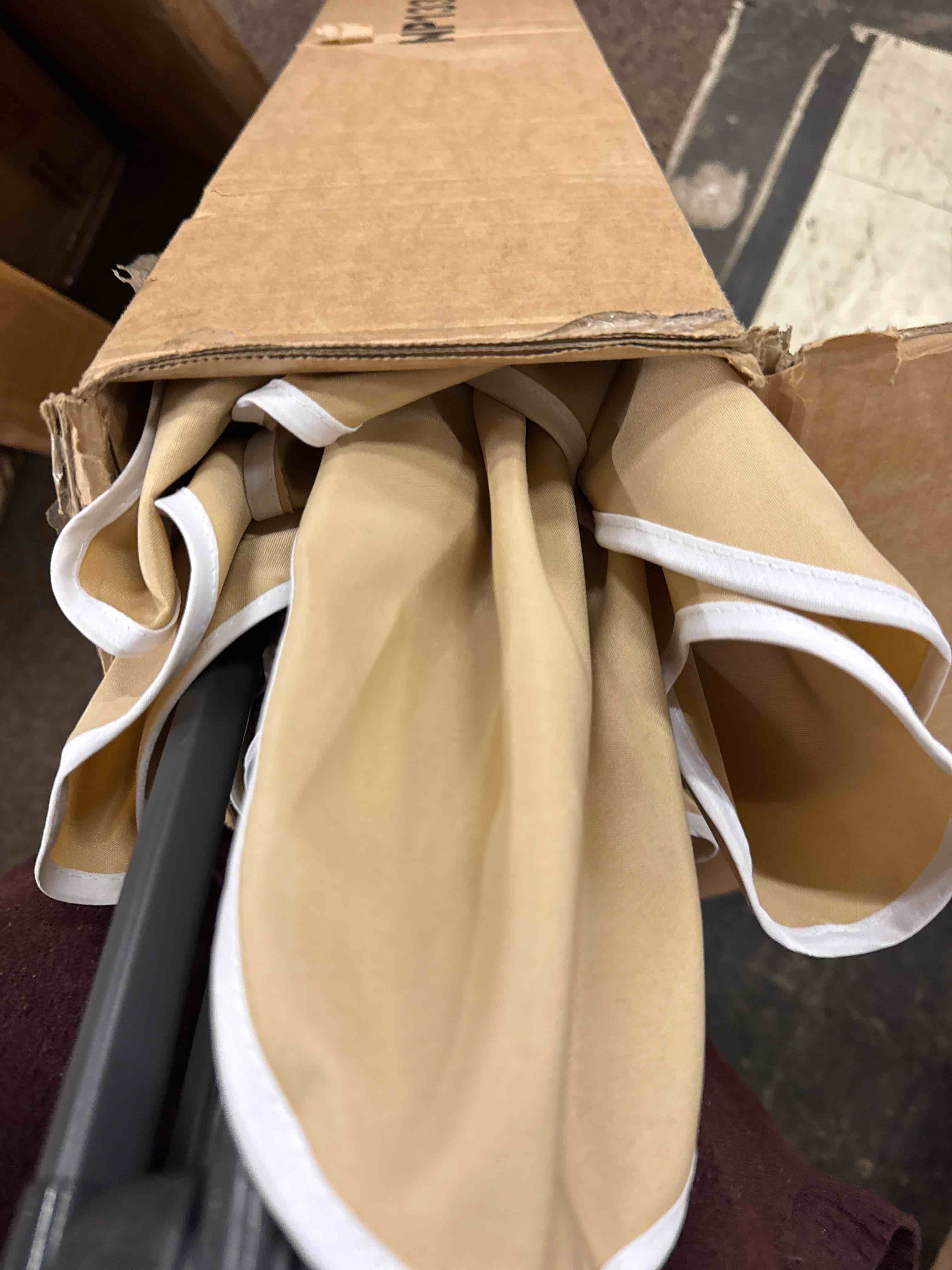 Condition photo showing New/Like New for 10 ft patio umbrella with push button tilt and crank