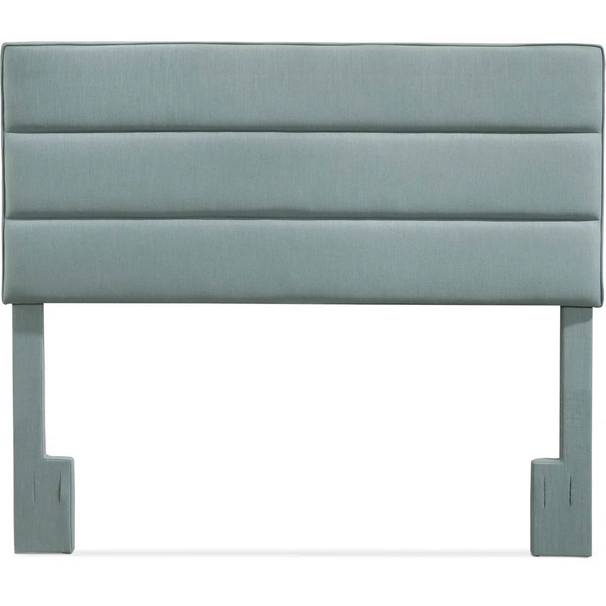 Serta Palisades Upholstered Padded Headboard, Adjustable Height Frame, Modern Tufted Design, Soft Linen-Textured Fabric, Queen Size, Tranquil Blue 