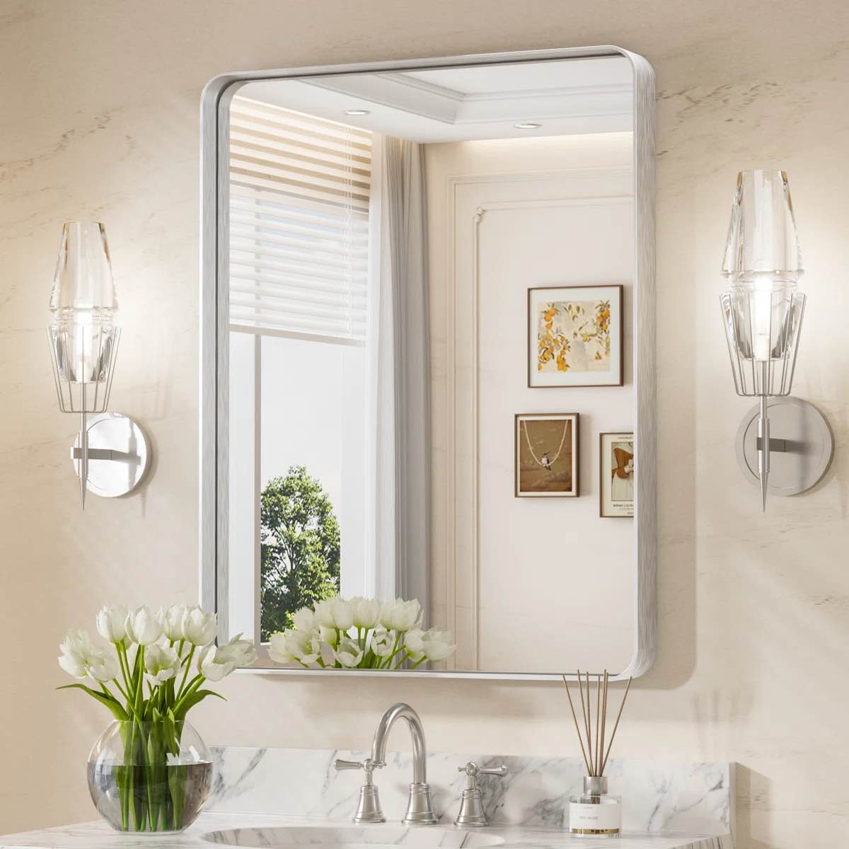 tyro bathroom decorative home décor corner hangs bathroom mirror