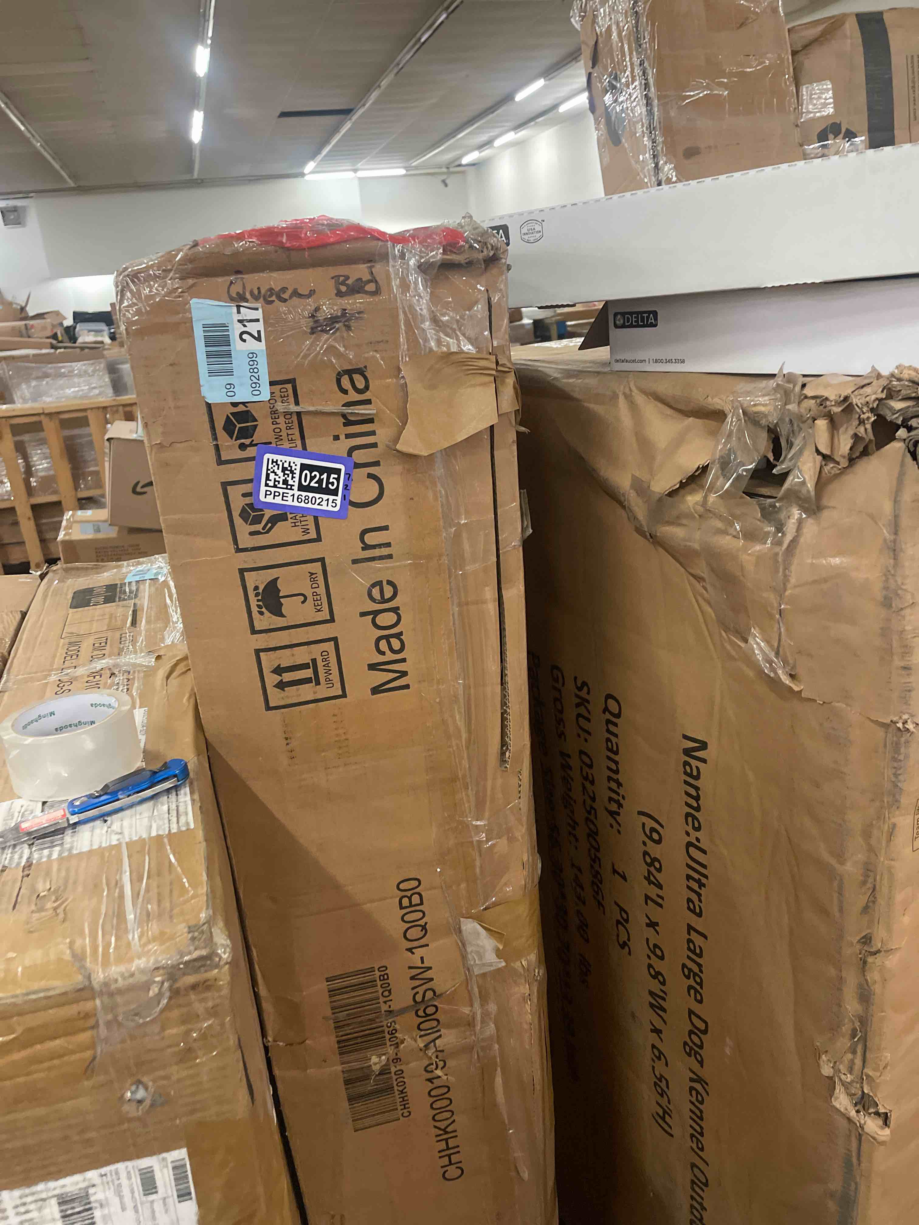 Condition photo showing New/Like New for belffin queen size bed frame and headboard, 50.9" velvet upholstered wingback bedframe with led lights & storage/charging station, button tufted tall footboard, no box spring needed, noise-free, black