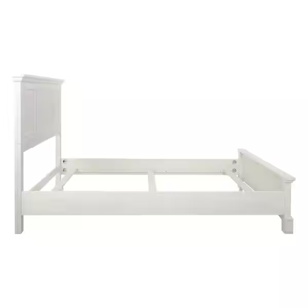 Condition photo showing Good Condition for farmhouse basics rustic white wood frame queen panel bed