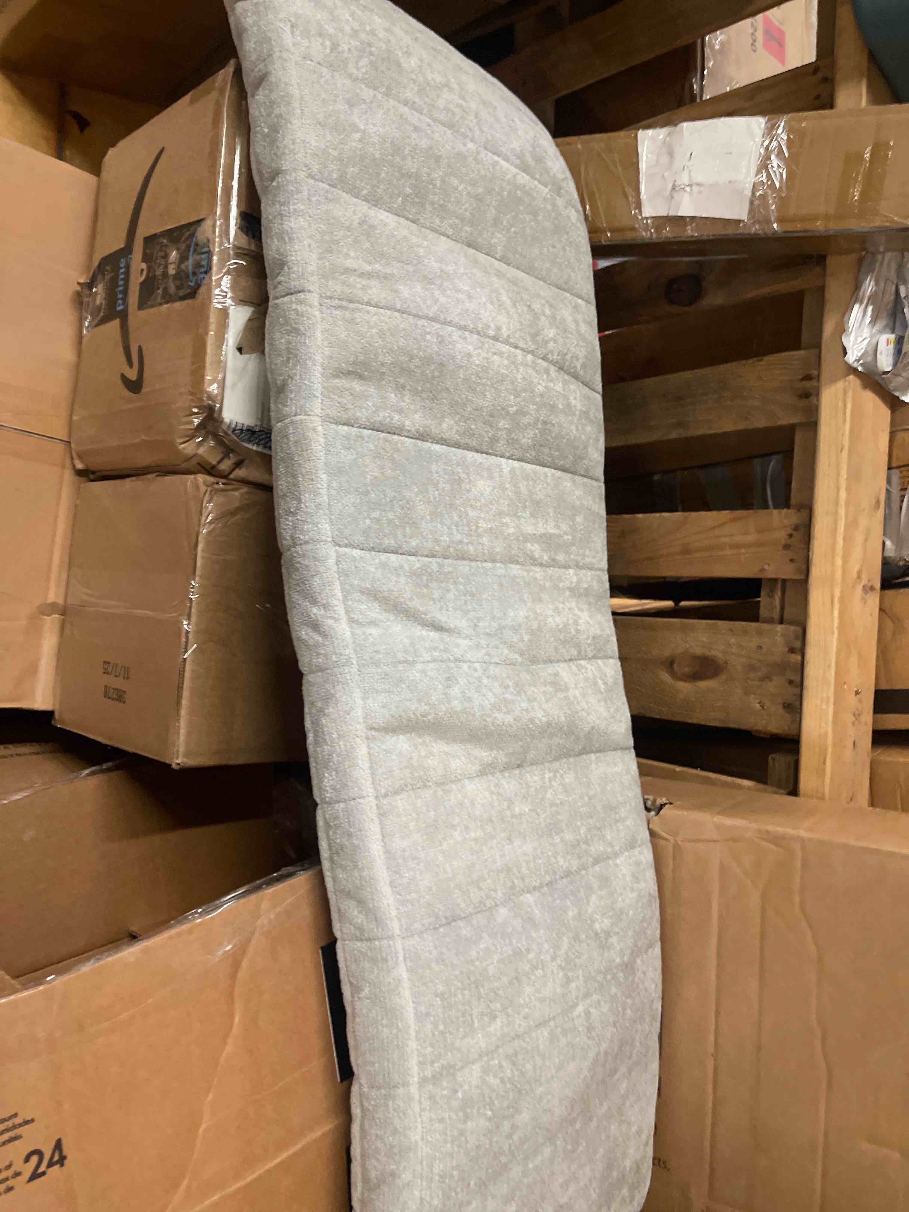 Condition photo showing New/Like New for wenqik bench cushion 42x16x4 inch for indoor outdoor furniture tufted thicken bay window seat cushion non slip waterproof dining piano bench pad pillow anti cat scratch for patio porch swing, gray