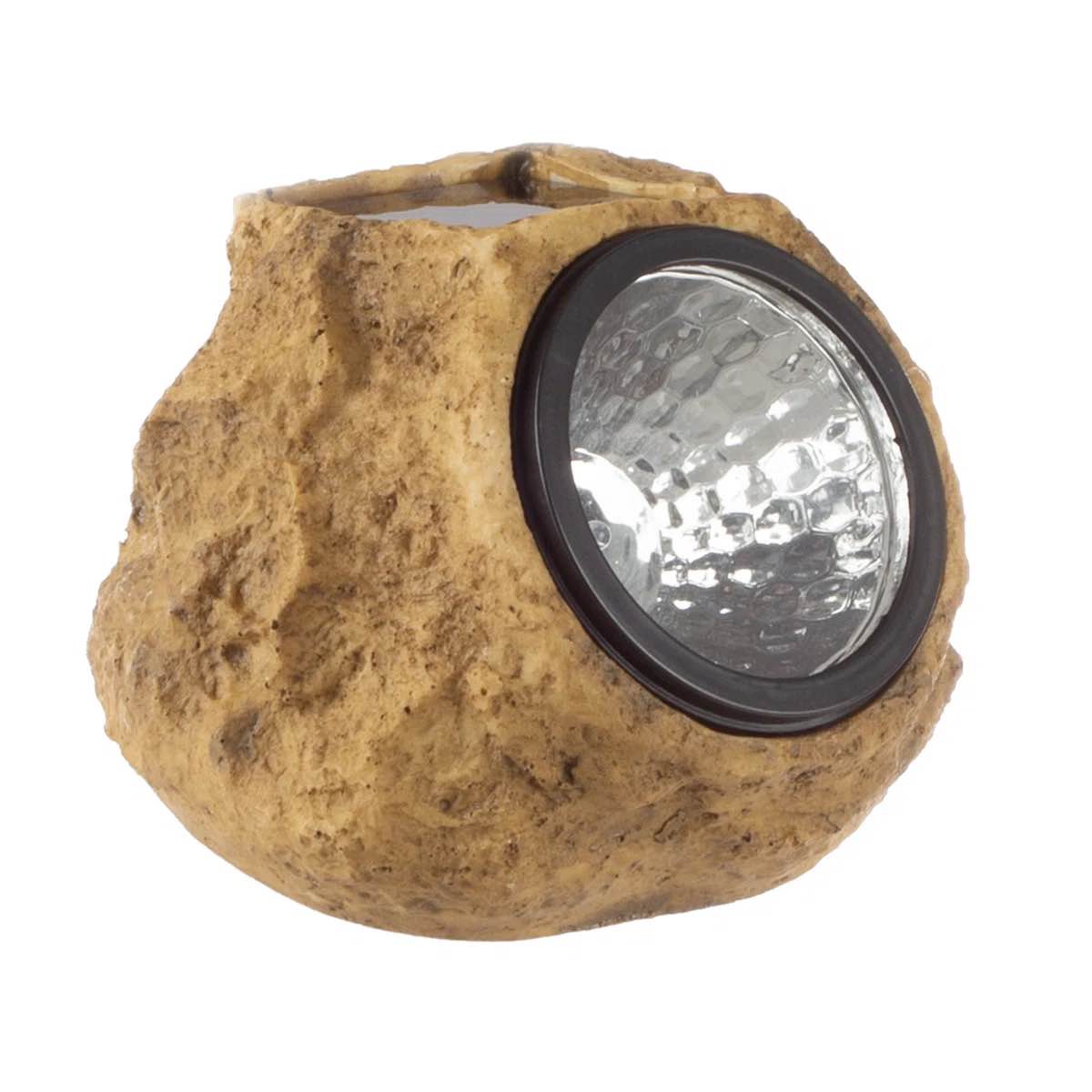 Condition photo showing New/Like New for pure garden solar outdoor lights - 4-pack of all-weather faux-stone led rock lights for paths, gardens, and landscaping (brown) (set of 4)