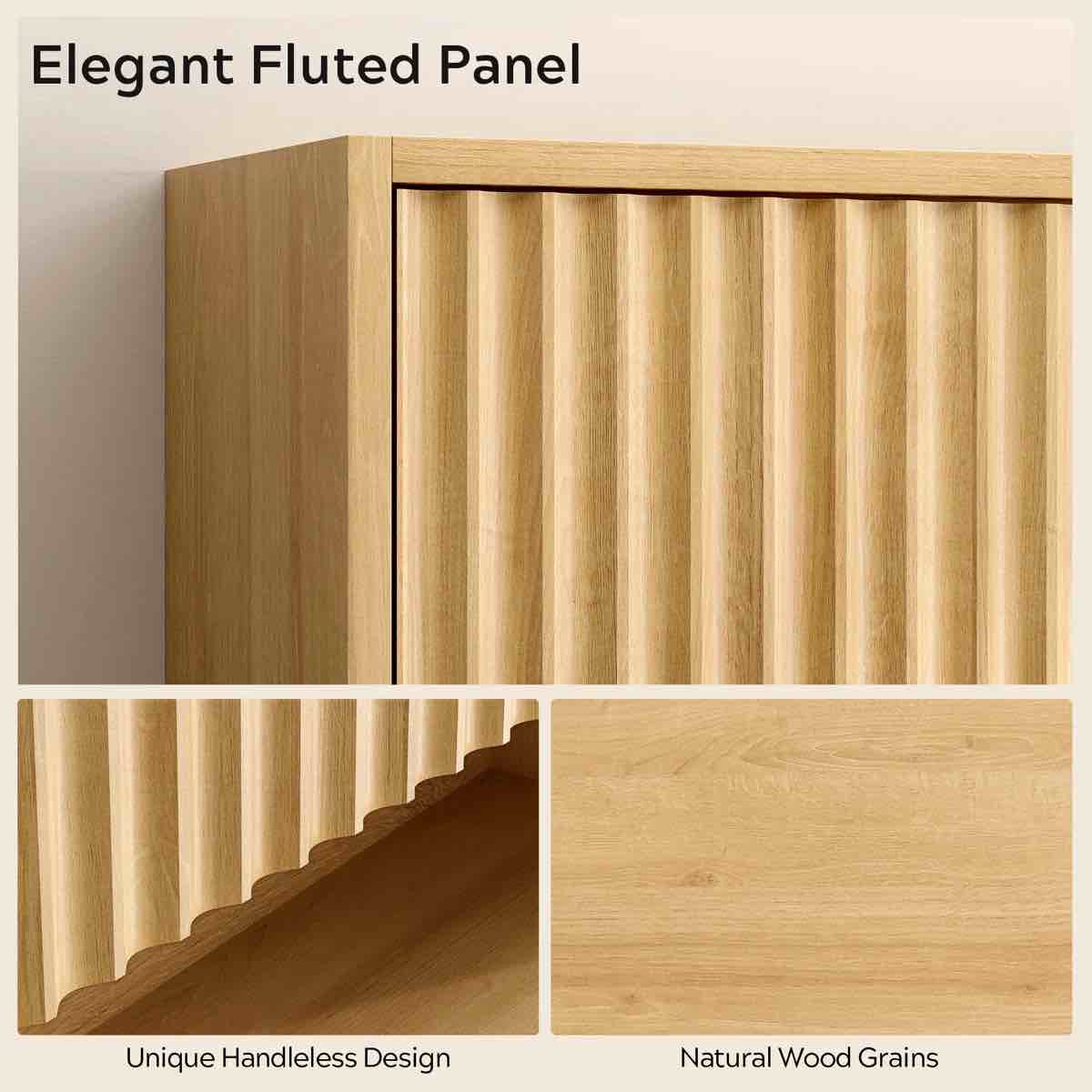 Condition photo showing New/Like New for fluted bathroom wall cabinet?sliding barn door storage cabinet - adjustable shelf storage for bathroom & kitchen