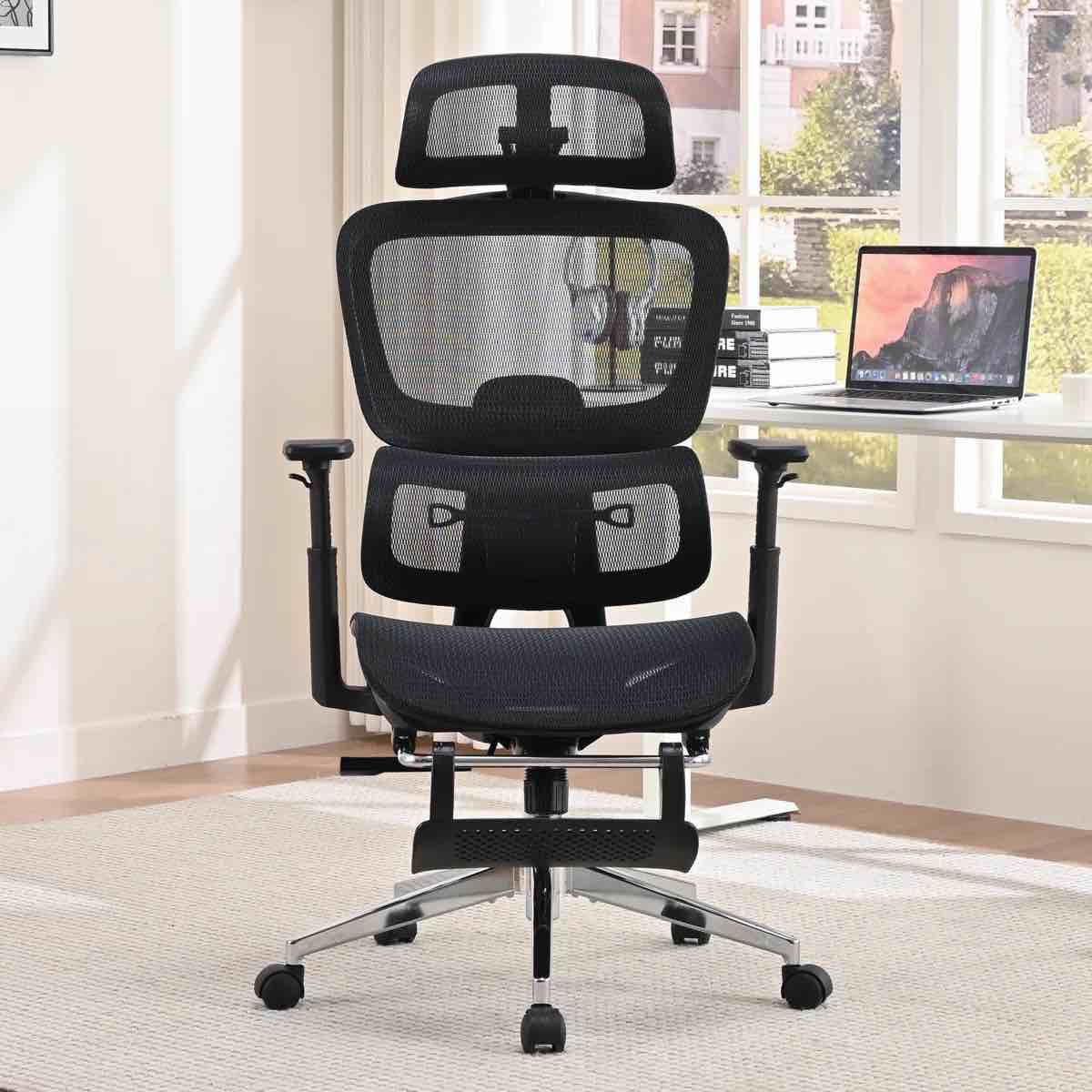 Condition photo showing New/Like New for colamy ergonomic mesh office chair with footrest