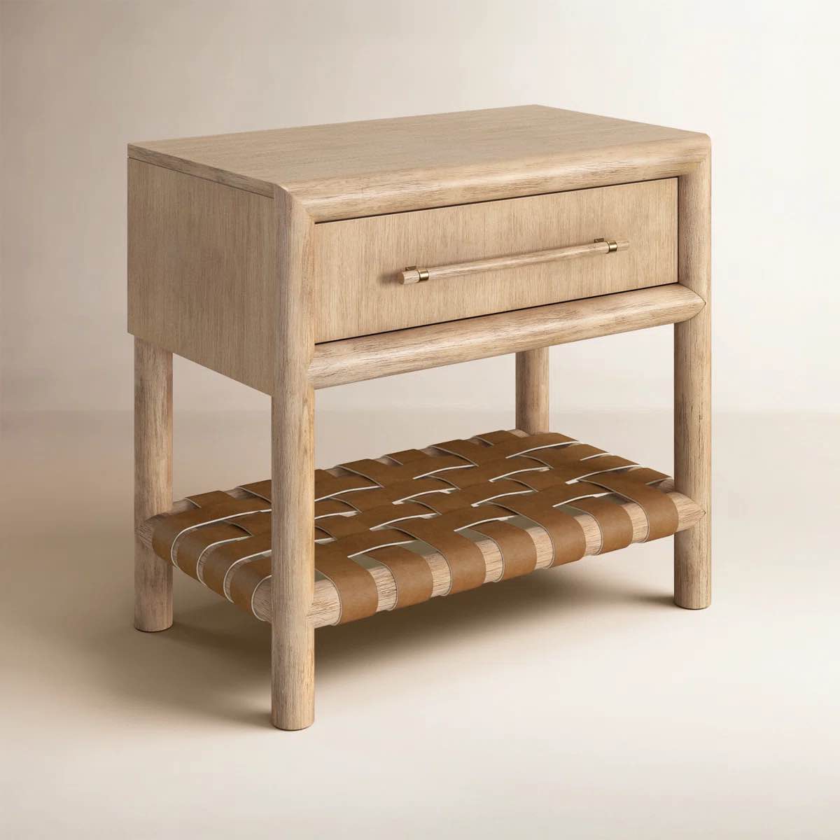 colleen 1 - drawer leather nightstand