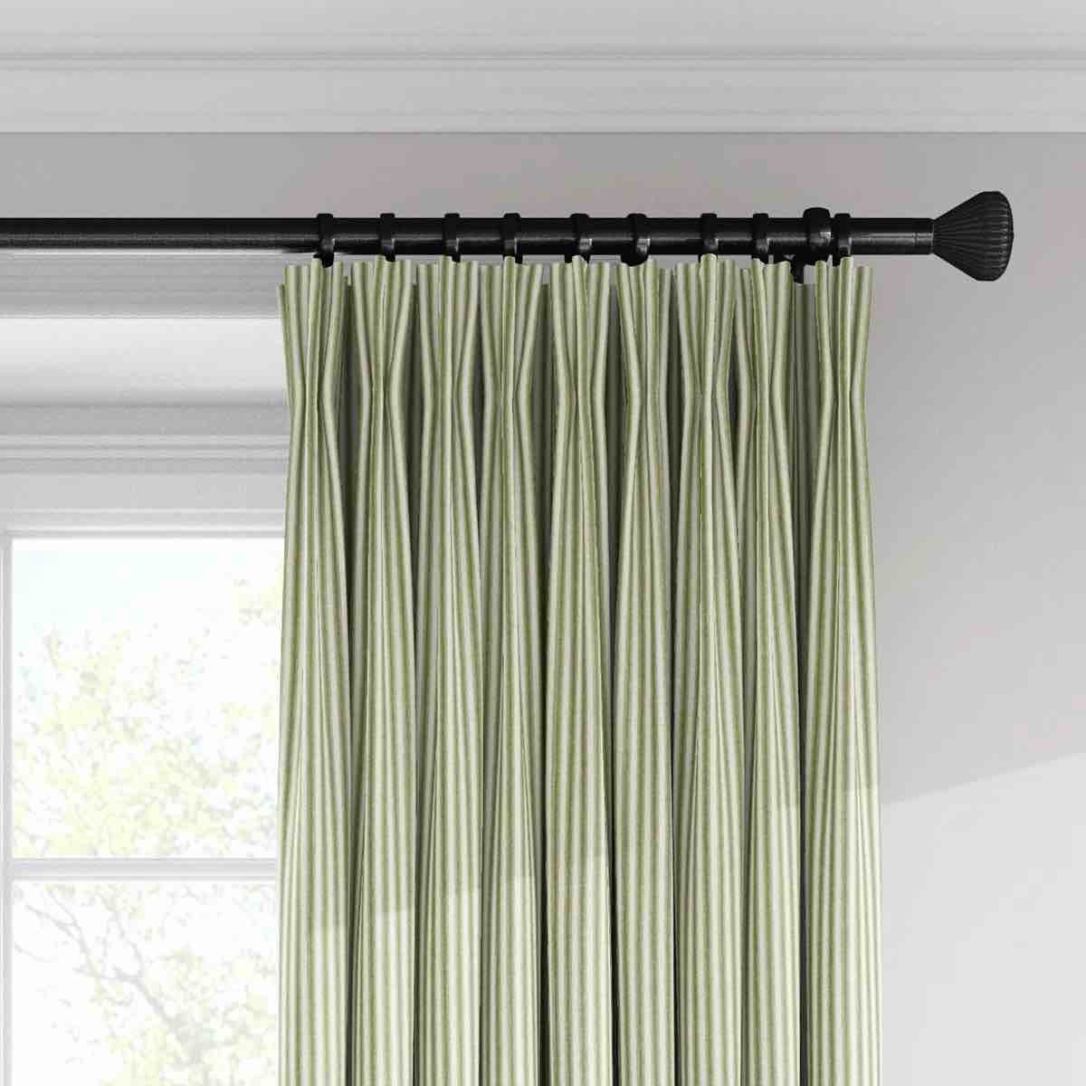 Condition photo showing New/Like New for ticking stripe 100% cotton striped room darkening pinch pleat single curtain panels 2