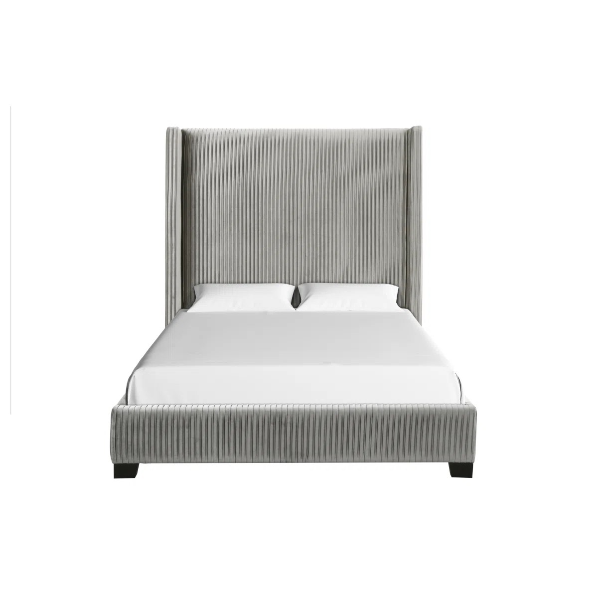 Condition photo showing New/Like New for latitude run king upholstered bed in a box light gray
