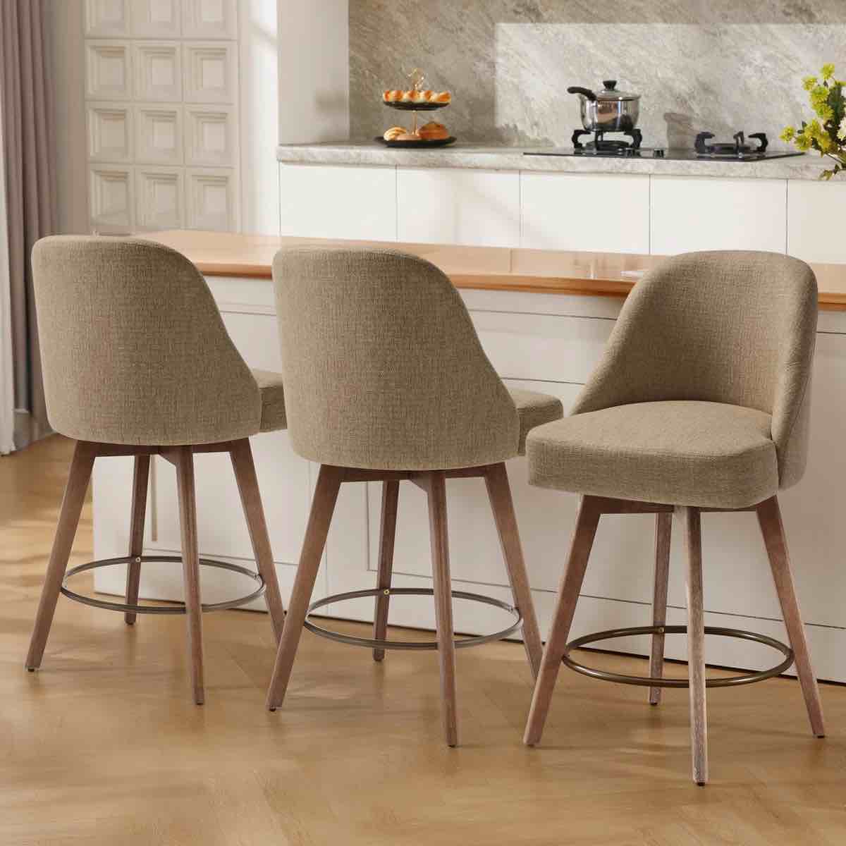 Corrigan Studio Makylia Swivel 26" Counter Stool (Set of 3)