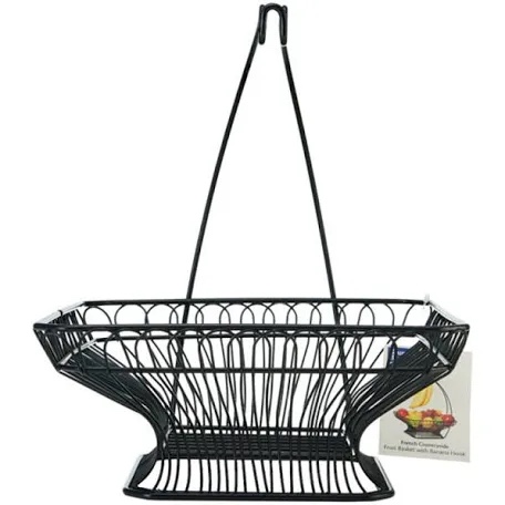 Condition photo showing New/Like New for gourmet basics by mikasa mikasa french countryside metal fruit basket with banana hook, antique black