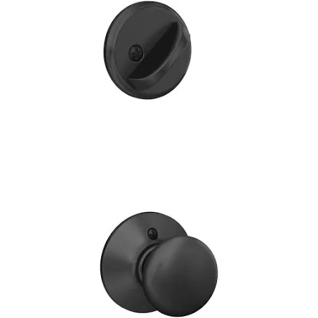 Condition photo showing New/Like New for schlage f59 ply 622 plymouth interior knob with deadbolt, matte black (interior half only)