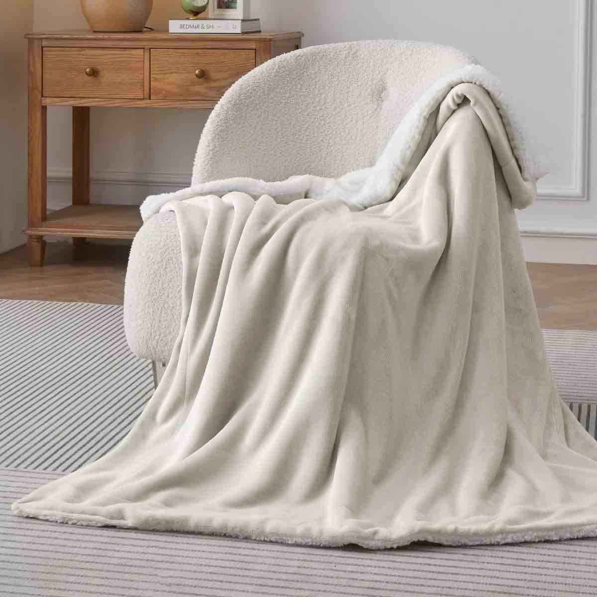 bedsure sherpa fleece blankets for bed - thick and warm blanket for winter, soft fuzzy plush blanket for all seasons gentlesoftâ„¢?