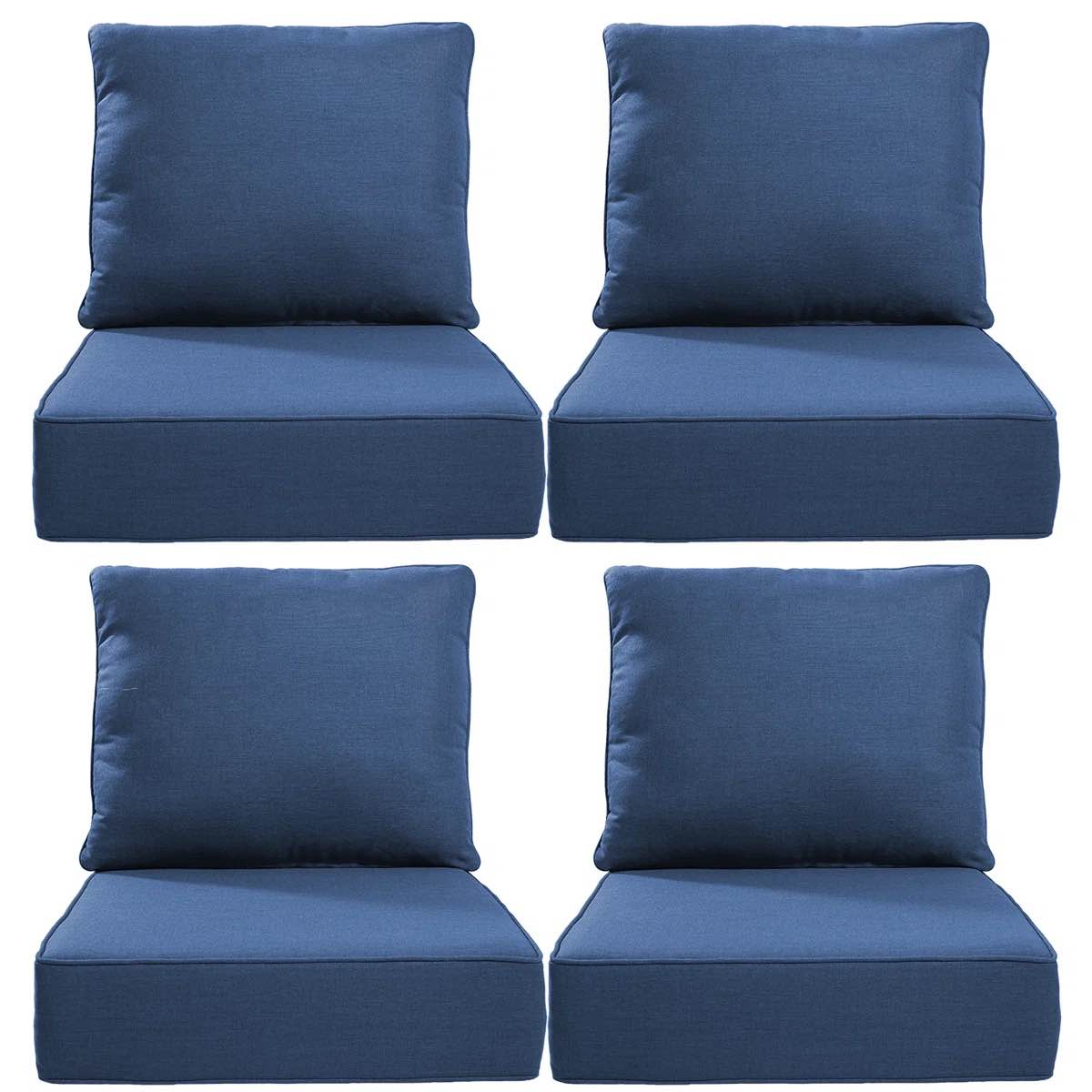 deb outdoor 6" thick cushion set - back cushions and seat cushions