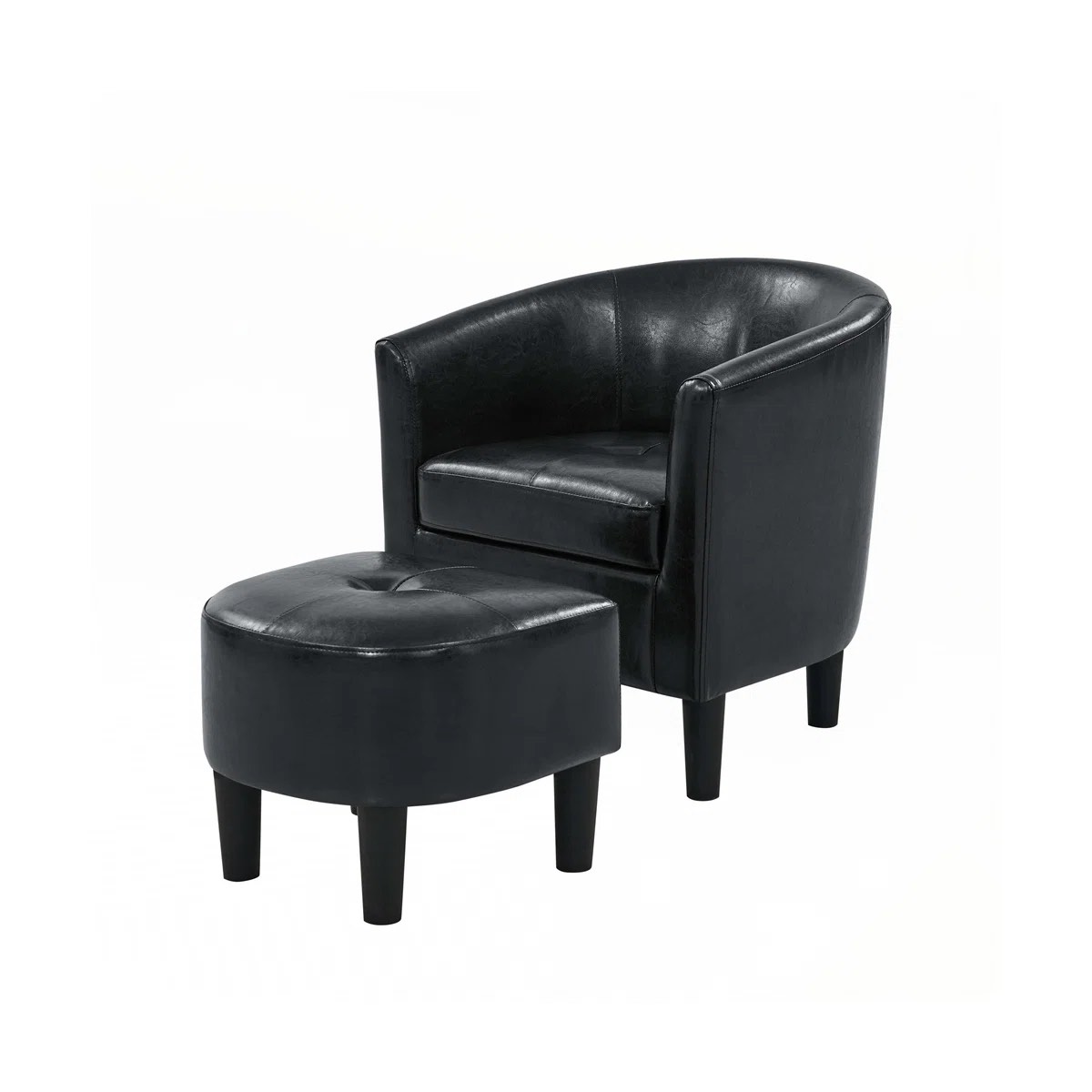 aldayshein upholstered barrel chair with ottoman