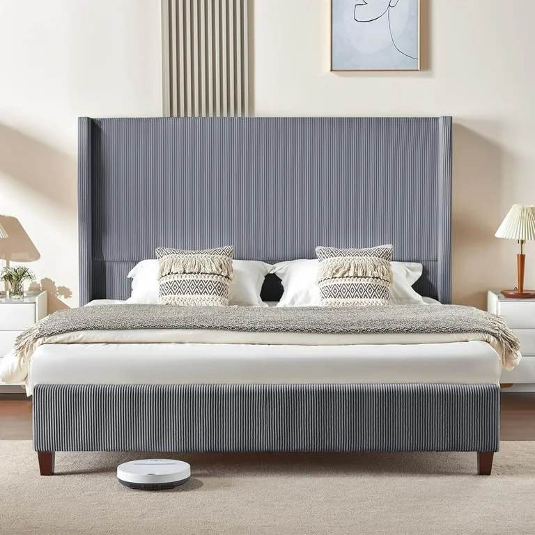 wauseon corduroy king upholstered bed