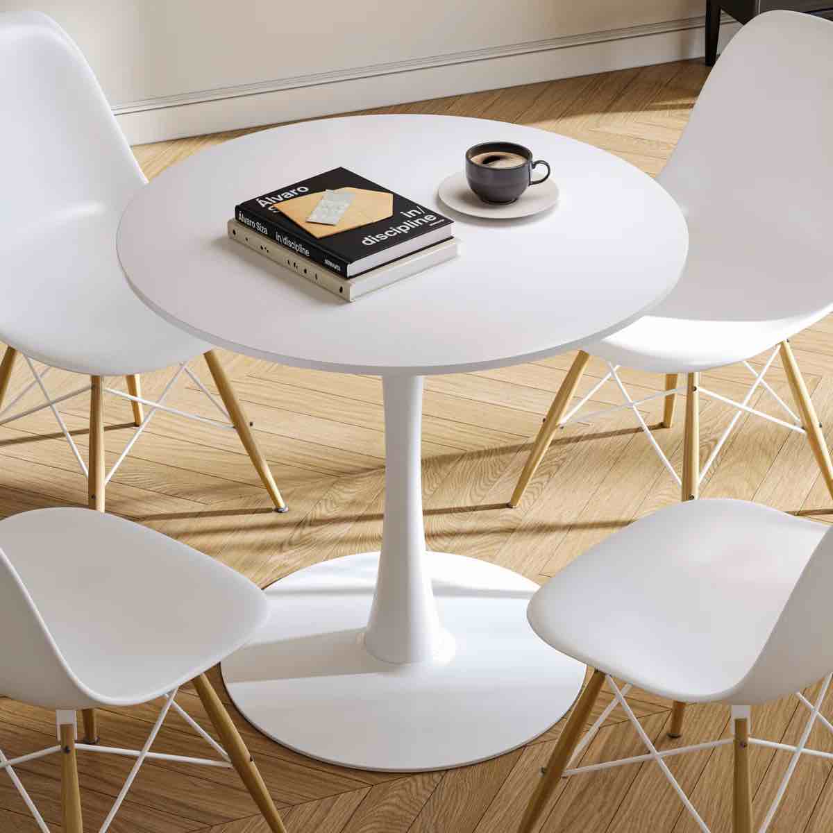 Condition photo showing New/Like New for amelia-lillie round pedestal dining table