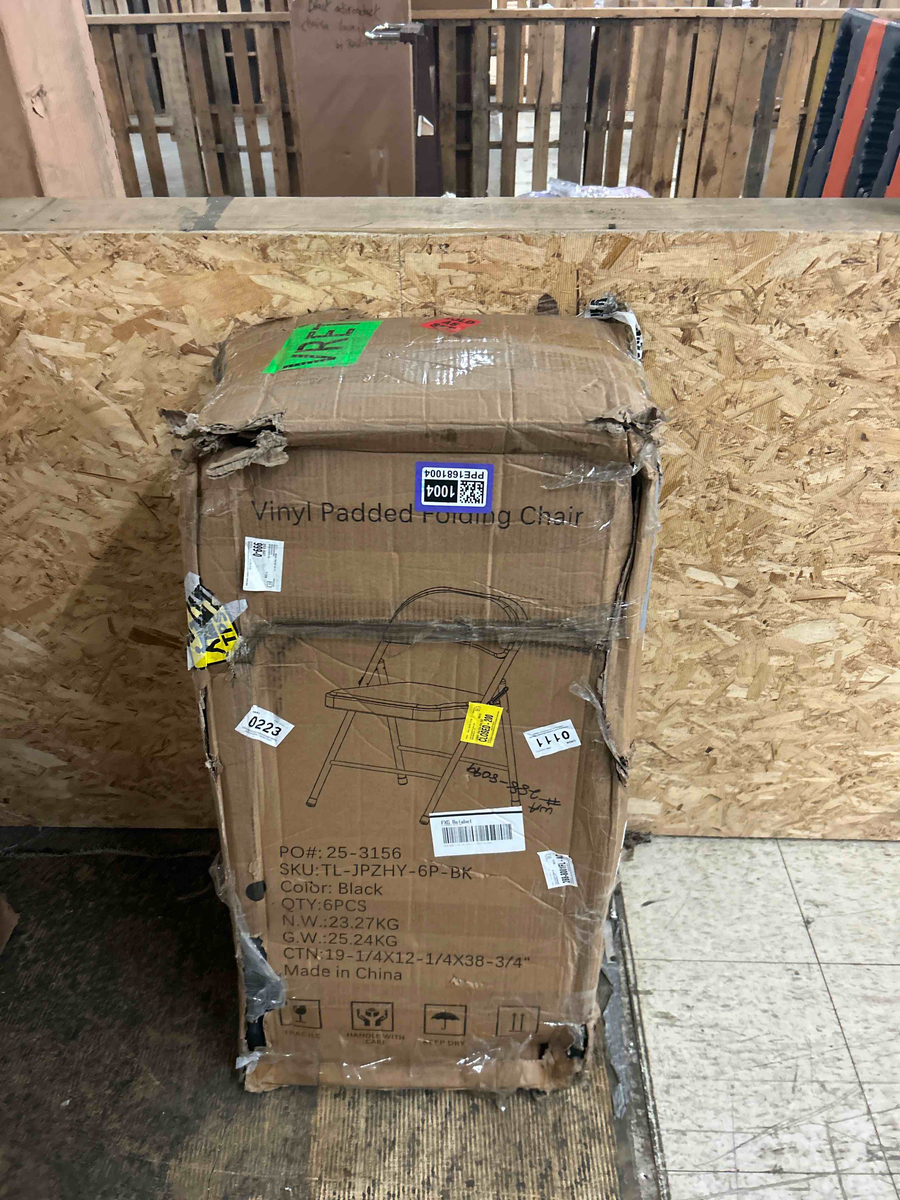 Condition photo showing New/Like New for 6 pack black folding chairs with padded cushion and back for outdoor indoor portable stackable commercial folding chair with steel frame for office wedding party events chairs 330lbs capacity