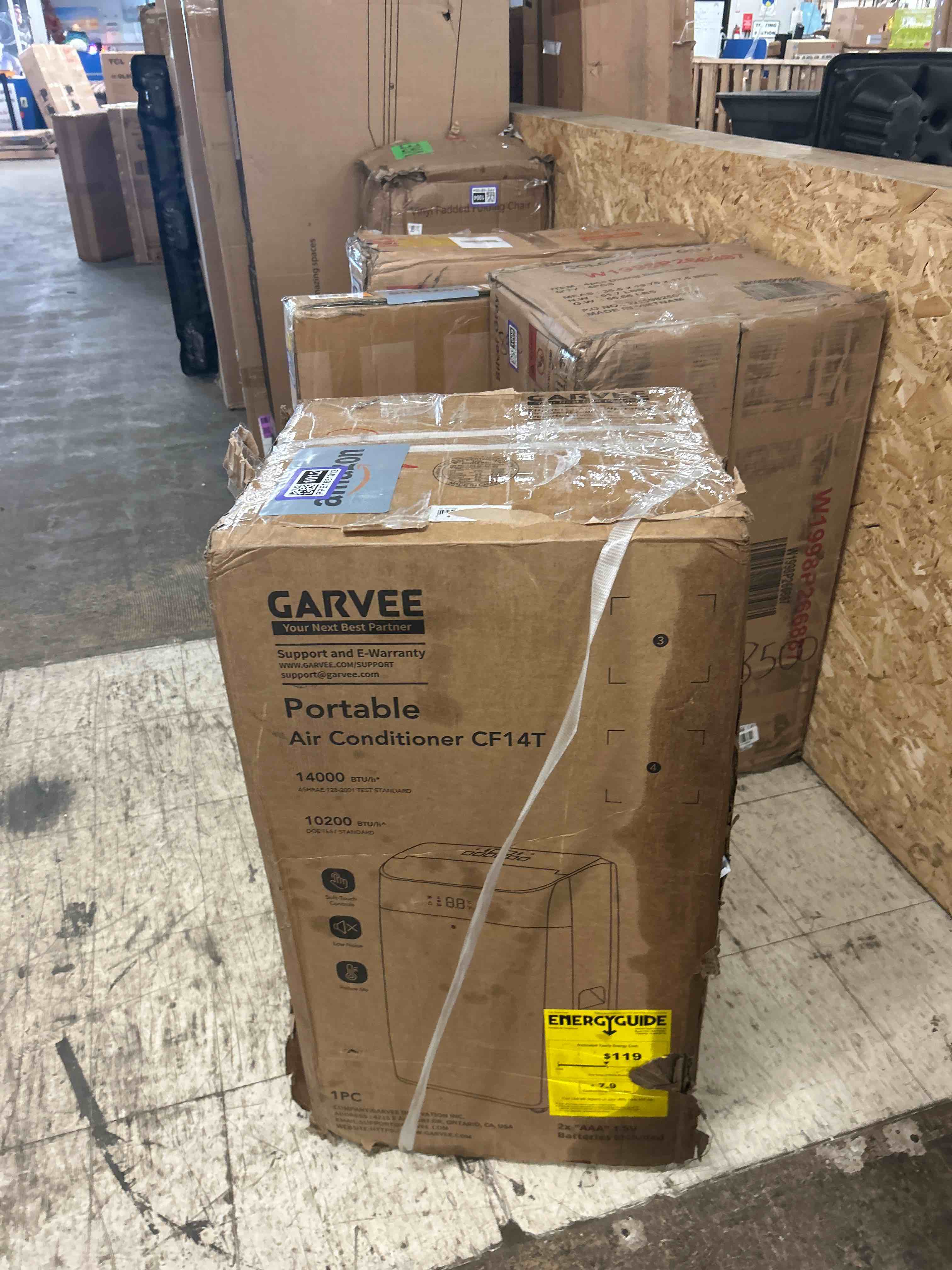 Condition photo showing New/Like New for garvee 14,000 btu ac unit, 3-in-1 portable air conditioner with cooling, dehumidifier & fan for rooms up to 750 sq.ft, remote control, sleep mode, timer & window kit
