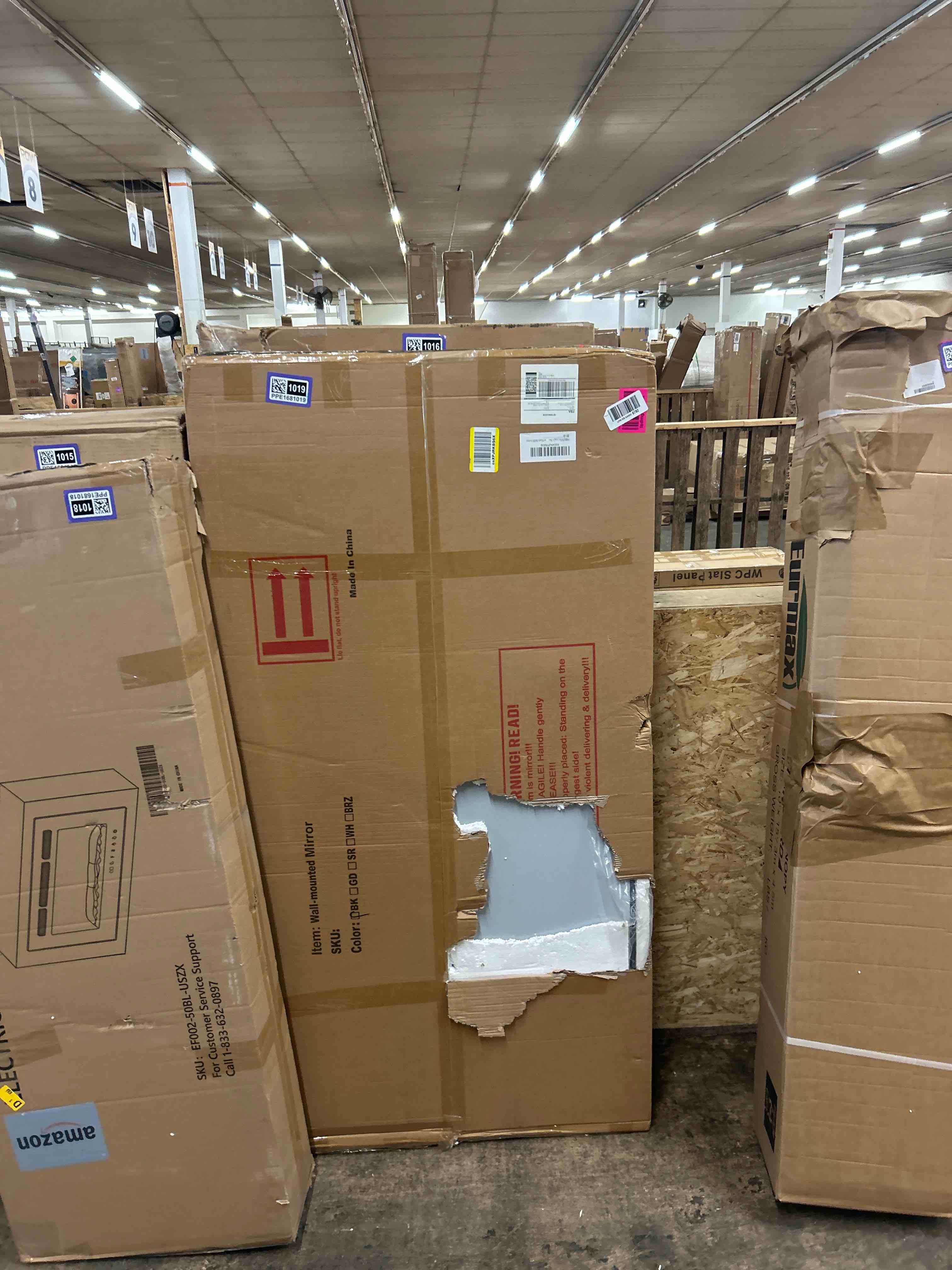 Condition photo showing New/Like New for forbath bathroom mirror 30" x 60" large rectangular wall mirror, black metal framed rounded corner wall mounted mirror for bathroom bedroom entryway decor(horizontal/vertical)