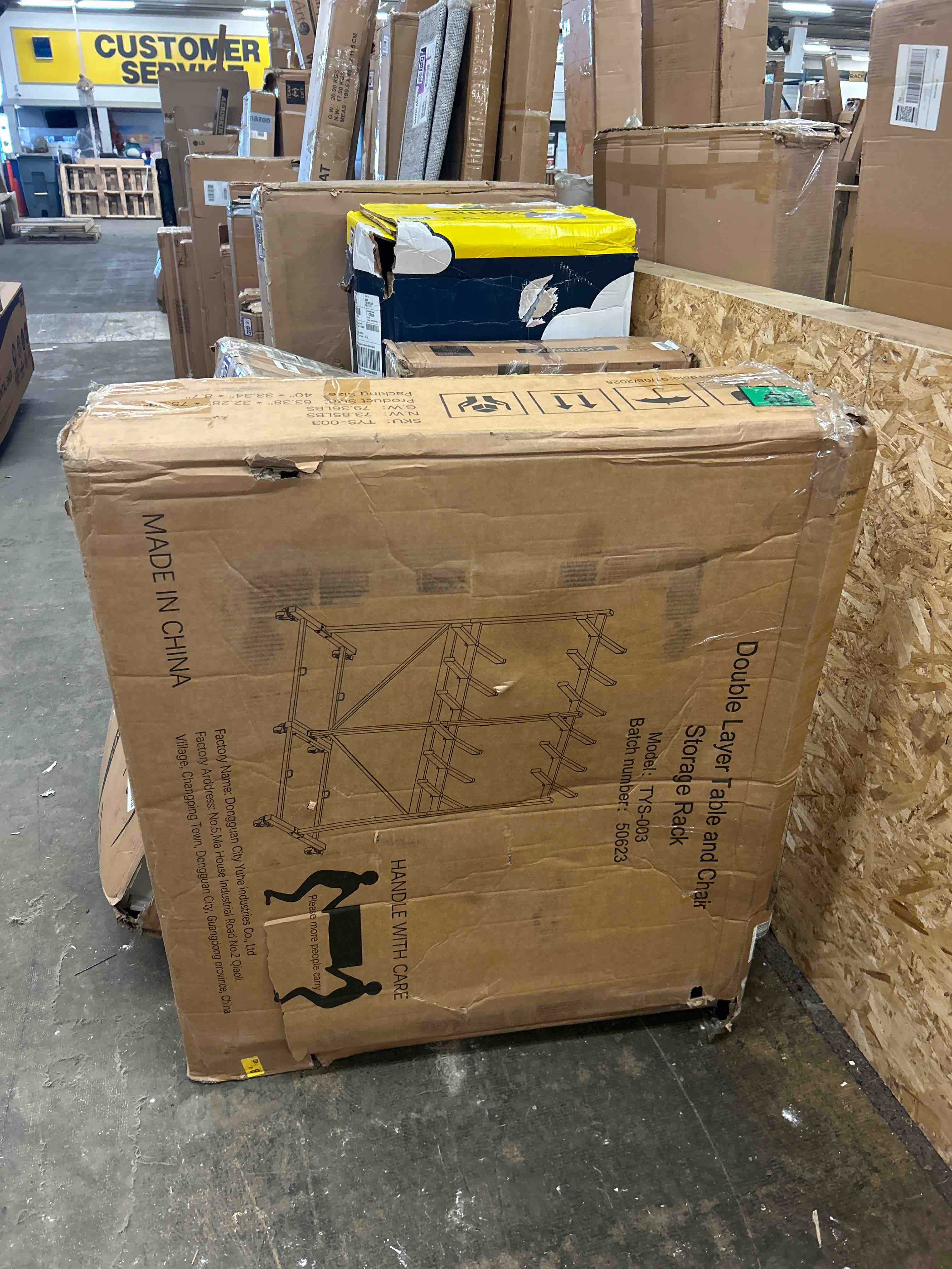 Condition photo showing New/Like New for folding table and chair cart rack that holds 84 chairs, 800 lb. weight limit, lifetime folding chair rack, double folding chair cart for easy storage and transportation (84 chairs cart)