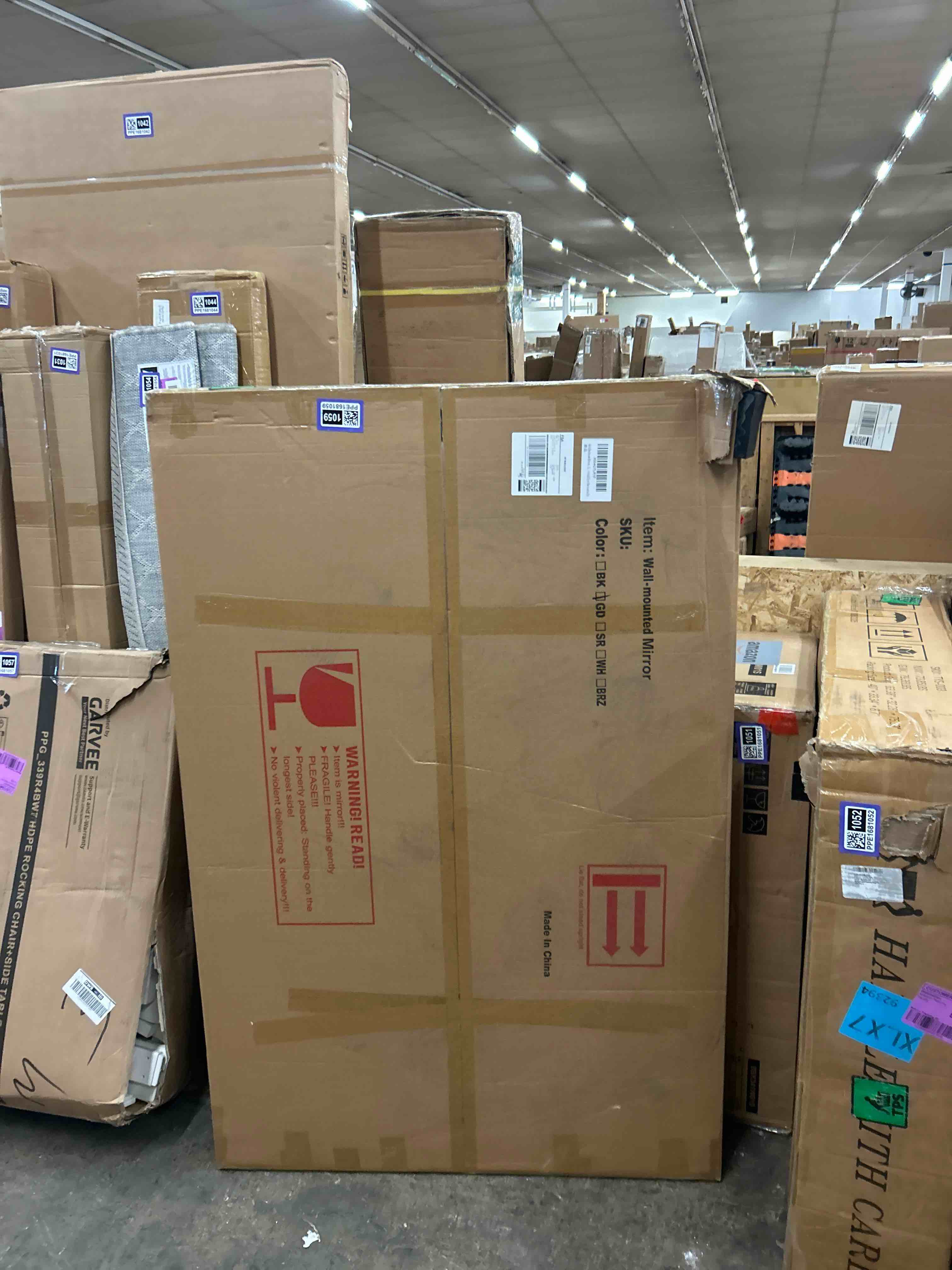 Condition photo showing New/Like New for gold bathroom mirror, 36x60 inch rectangular deep frame mirror, large wall mounted bathroom vanity mirror over sink for bedroom,restroom, living room, hangs vertically or horizontally