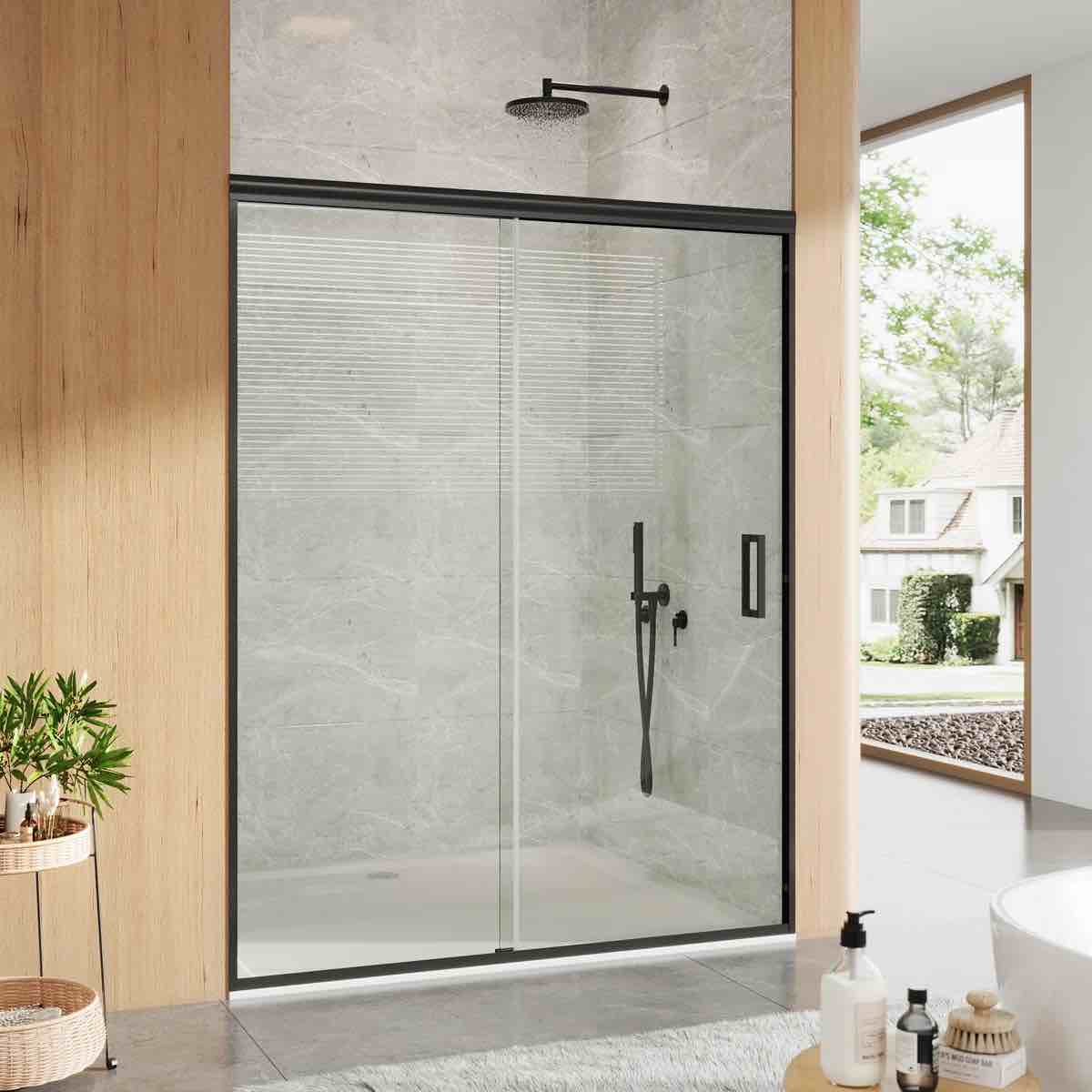 Condition photo showing New/Like New for garveehome shower door, semi-frameless sliding shower door&handle and towel bar, reversible shower doors with tempered glass and explosion-proof film uaa-370