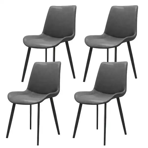 (2)upholstered faux leather dining chairs set of 4