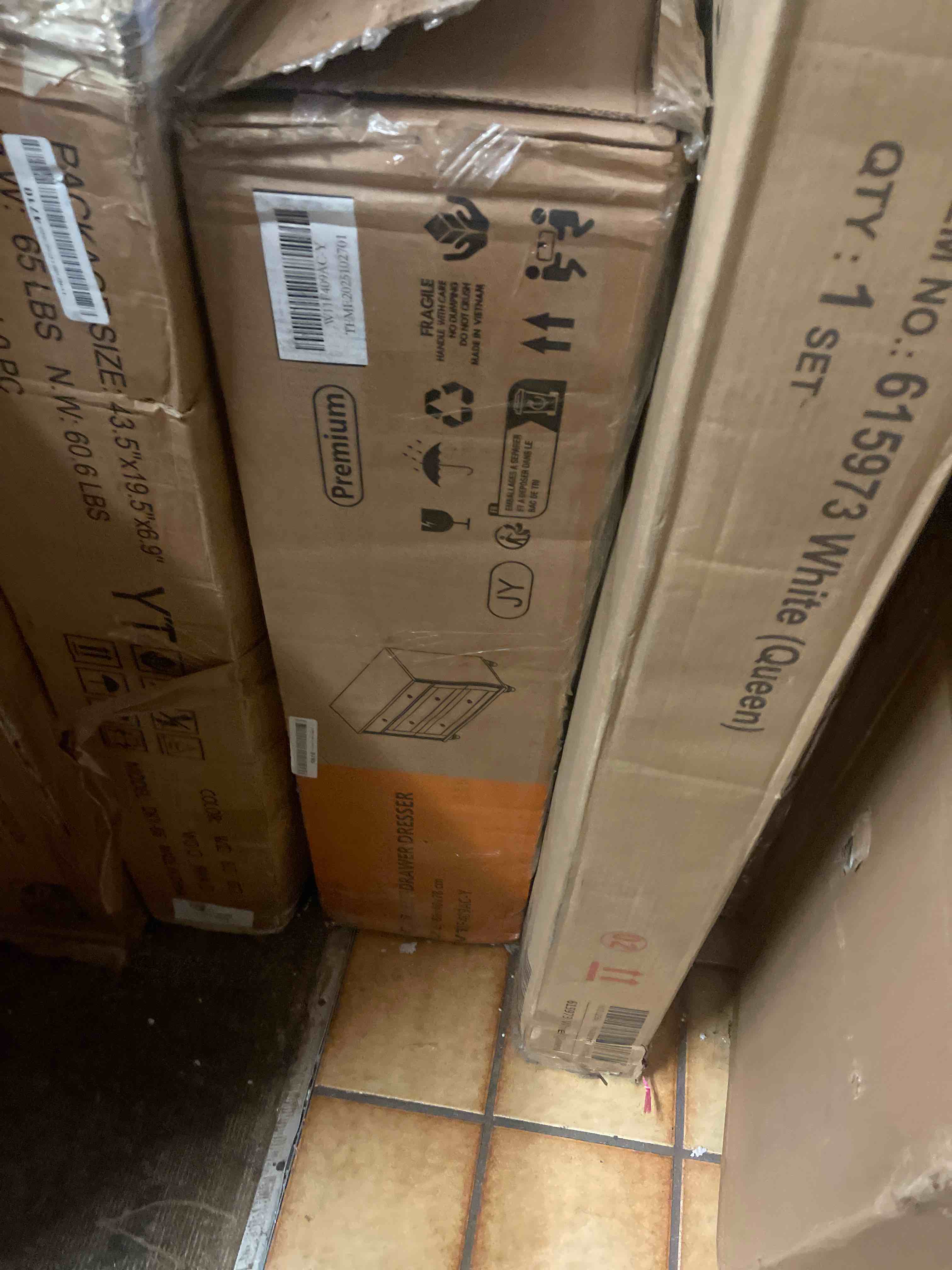 Condition photo showing New/Like New for wampat dresser for bedroom with 3 drawers, oak kids dressers with wide chest of drawers, mid century modern wooden closet storage organizer, small dressers for nursery, hallway, living room