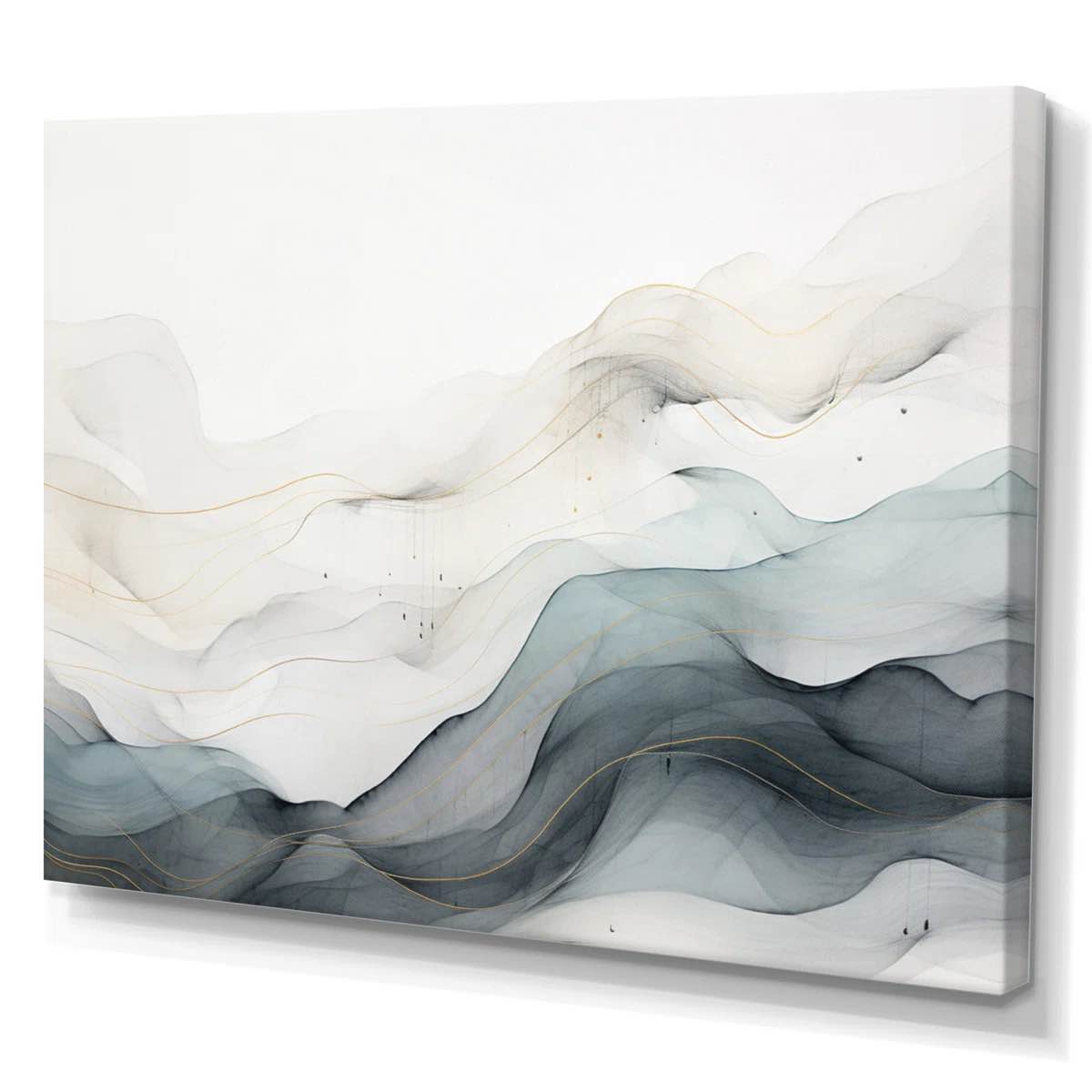 blue grey line art conceptual abstract ii - line art wall art