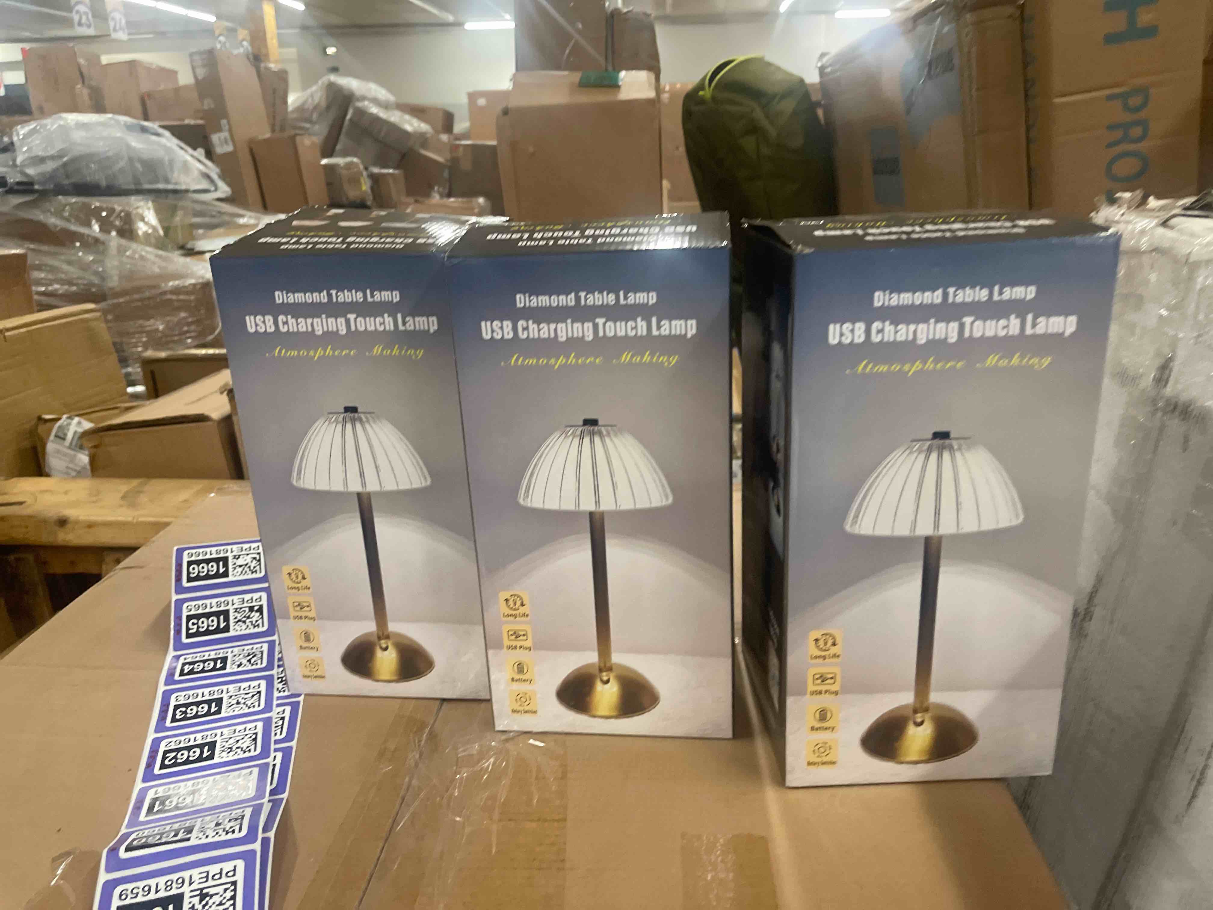 Condition photo showing New/Like New for hapygi portable battery operated led table lamp with touch sensor, gold cordless brass rechargeable lamp, bedside/night light/restaurant table/outdoor/coffee/bar (mushroom lamp)